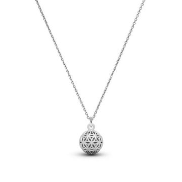 SCHOSCHON Charm-Kette Blume des Lebens Kugelanhänger Kette 925 Silber