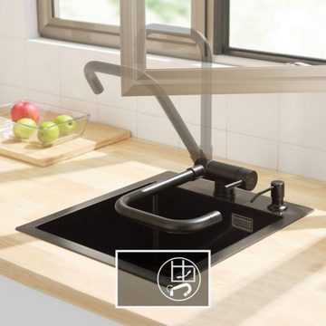 CECIPA Küchenarmatur Wasserhahn Küche 360° drehbar (Edelstahl Spültischarmatur, 1-St., Küche) matt Schwarz