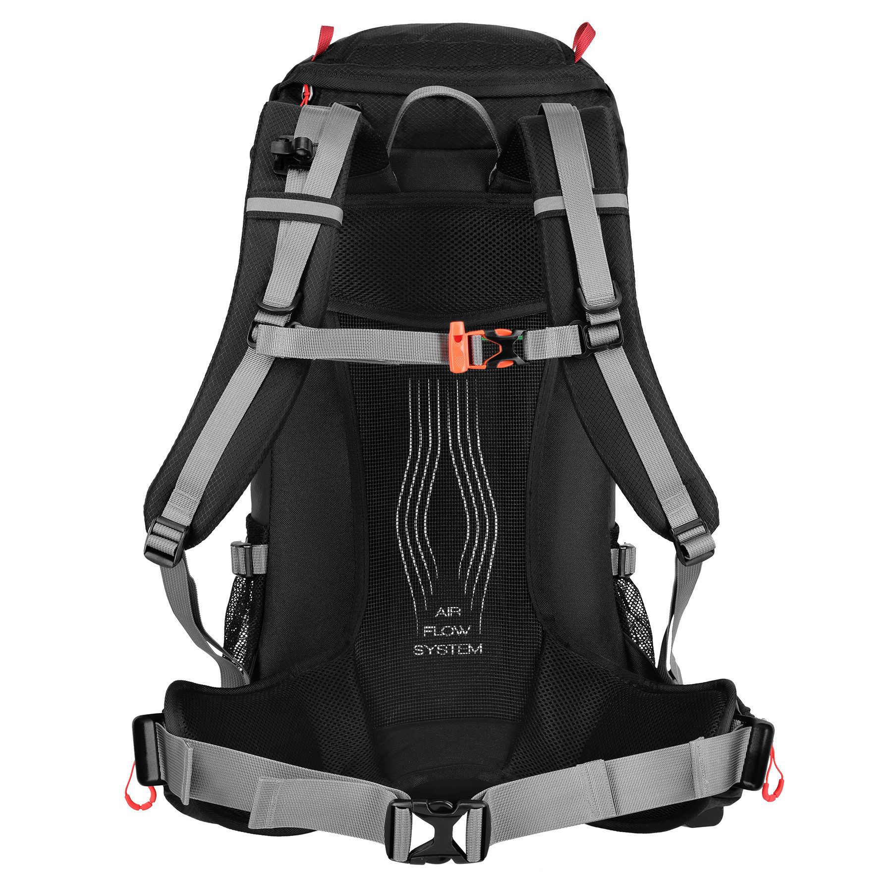 NILS CAMP Trekkingrucksack Wanderrucksack "Northlake" Black Rucksack 30L+10L Travelrucksack, mit Rain Cover & Air Flow System – Bild 4 von 5