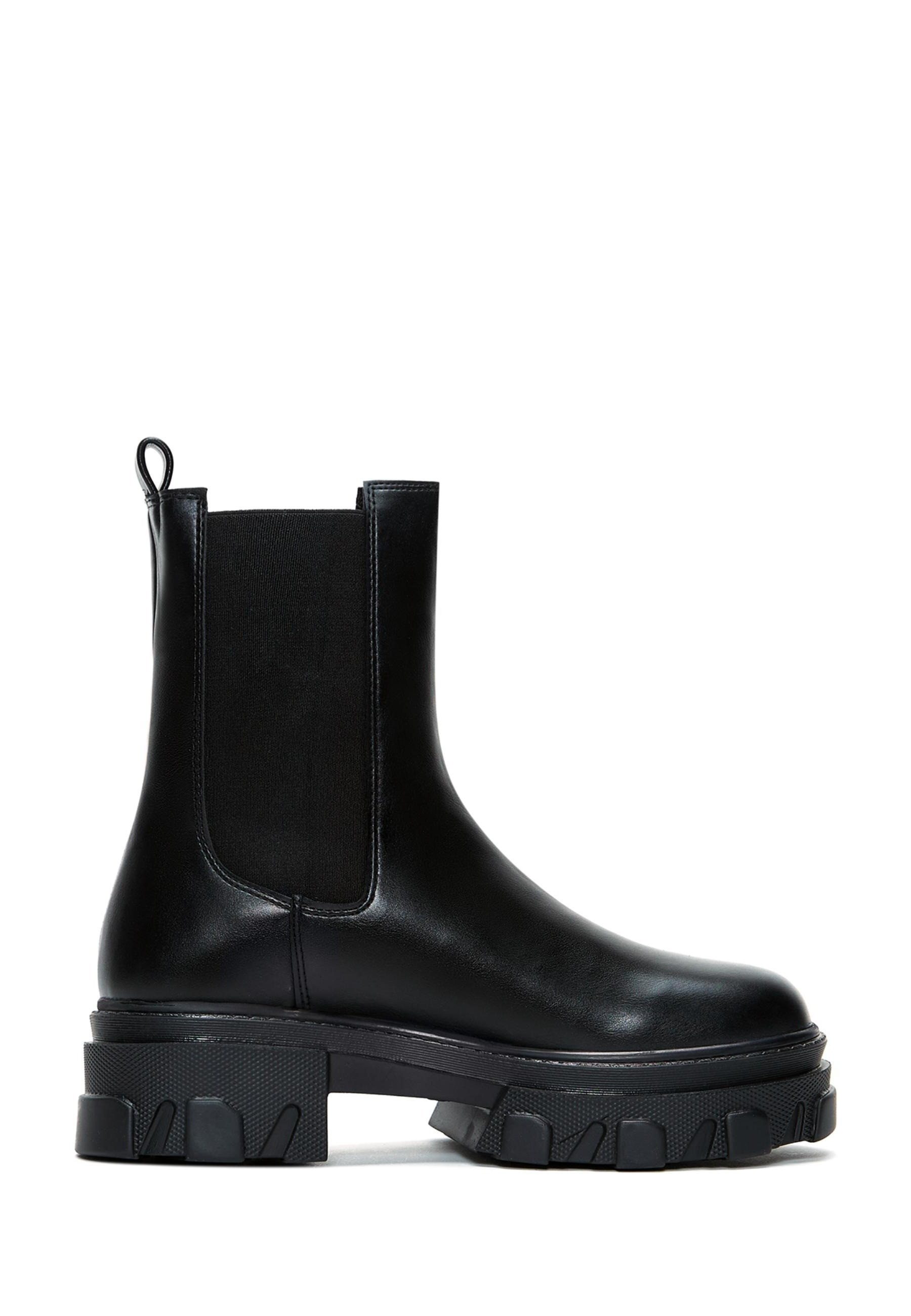 Derimod Chelsea Boots aus Kunstleder Chelseaboots Textilfutter, Thermosohle, Absatz 2,5 cm