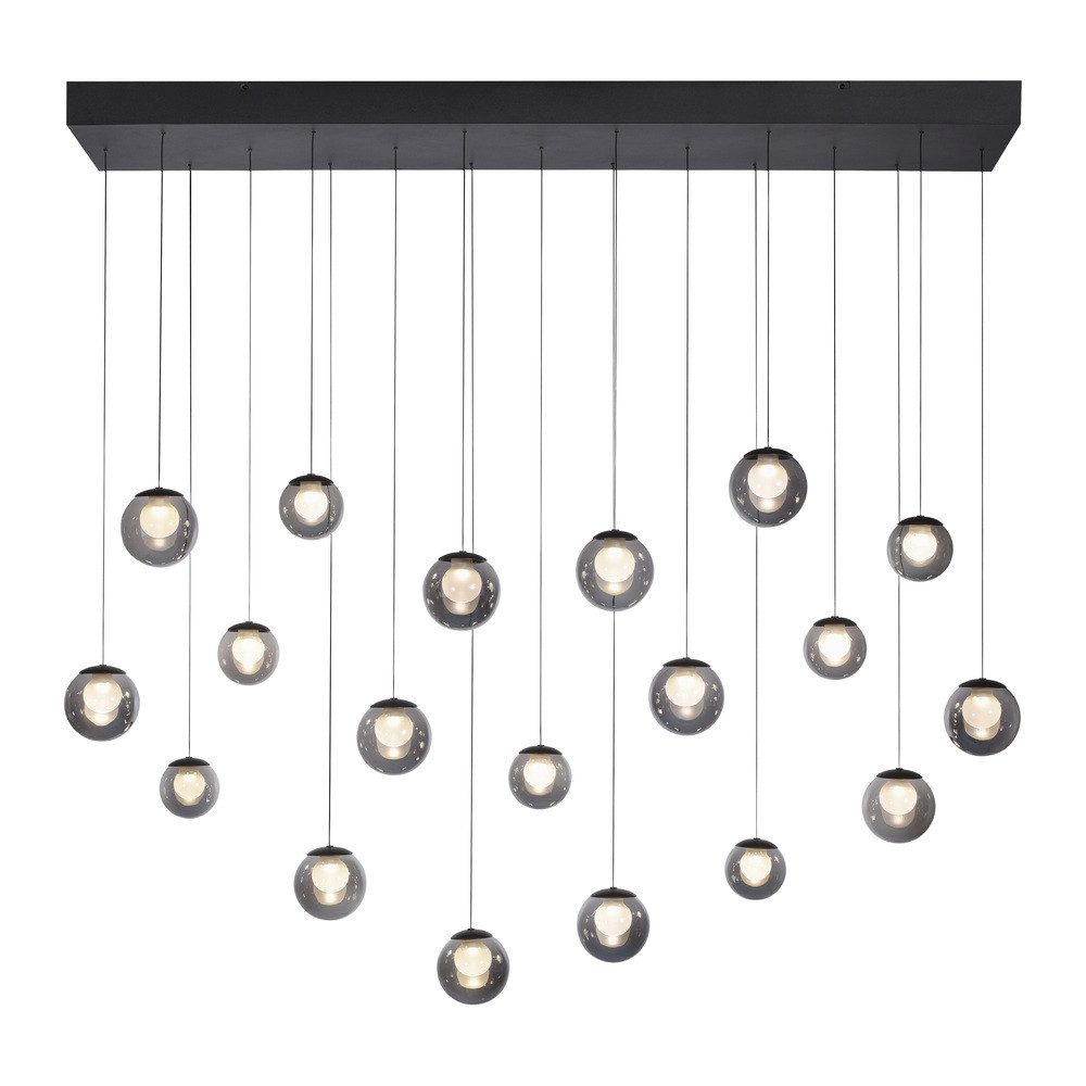 Paul Neuhaus LED Pendelleuchte LED Pendelleuchte PURE POPUP, Dimmfunktion, höhenverstellbar, CCT, 19x LED Board / 3W, warmweiß-kaltweiß, manuell höhenverstellbar Comfort Lift, Glas rund