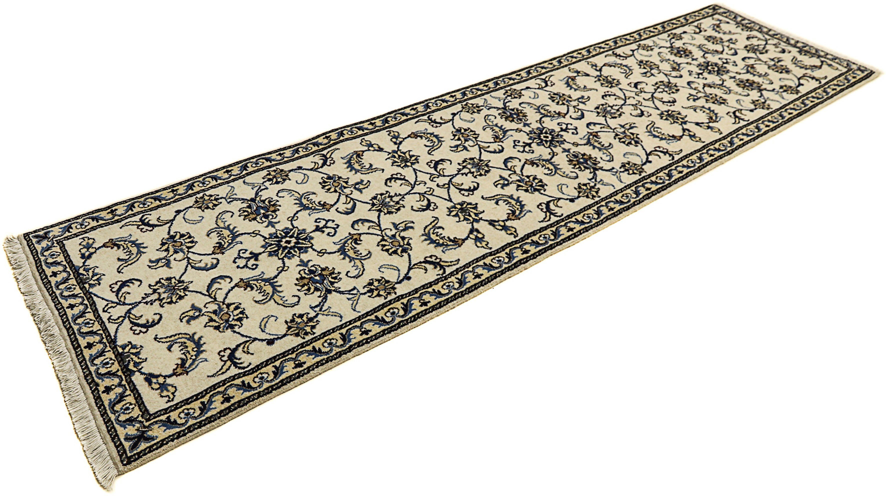 Orientteppich Perser - Nain - 290 x 78 cm - beige, morgenland, rechteckig, Höhe: 12 mm, Wohnzimmer, Handgeknüpft, Einzelstück mit Zertifikat