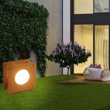etc-shop LED Außen-Stehlampe, Leuchtmittel inklusive, Warmweiß, 2er Set Steh Leuchten Außen Bereich Terrassen Stand Lampen IP54 im