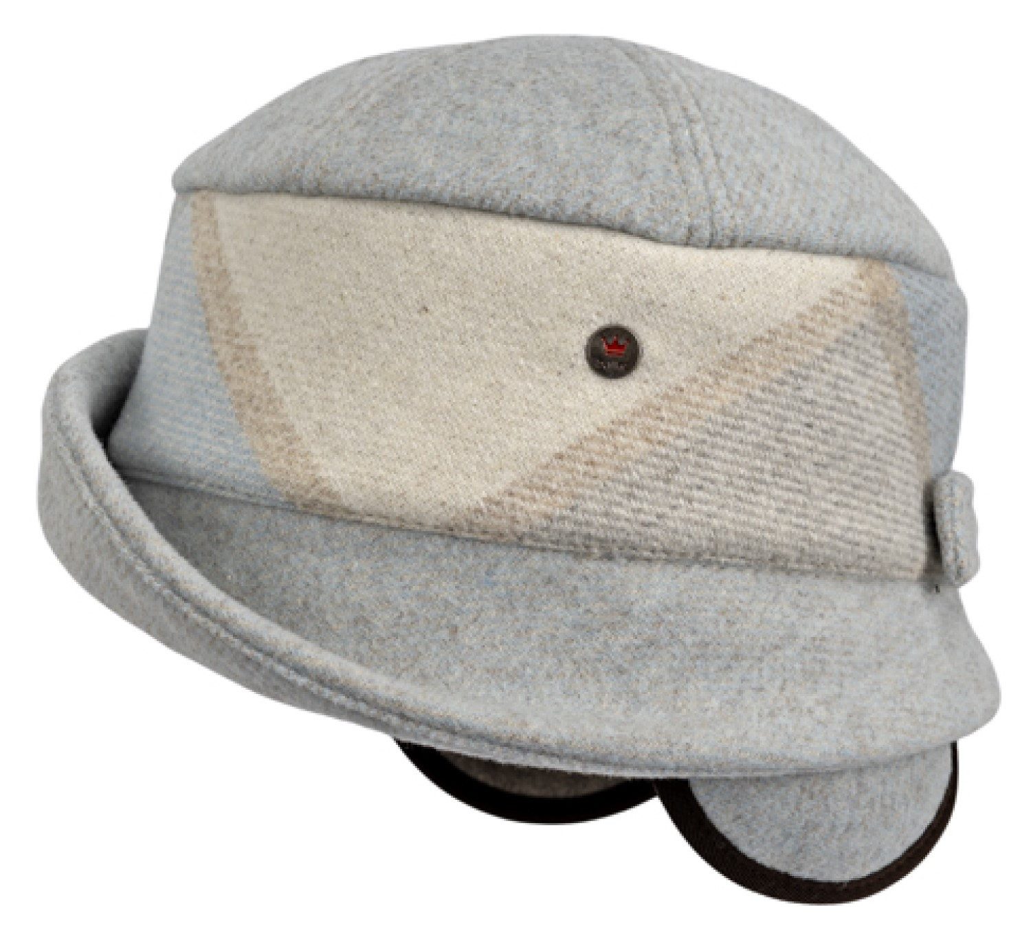 Balke Fleecemütze leicht karierter Toque Winter-Stoffhut mit Ohrenklappen