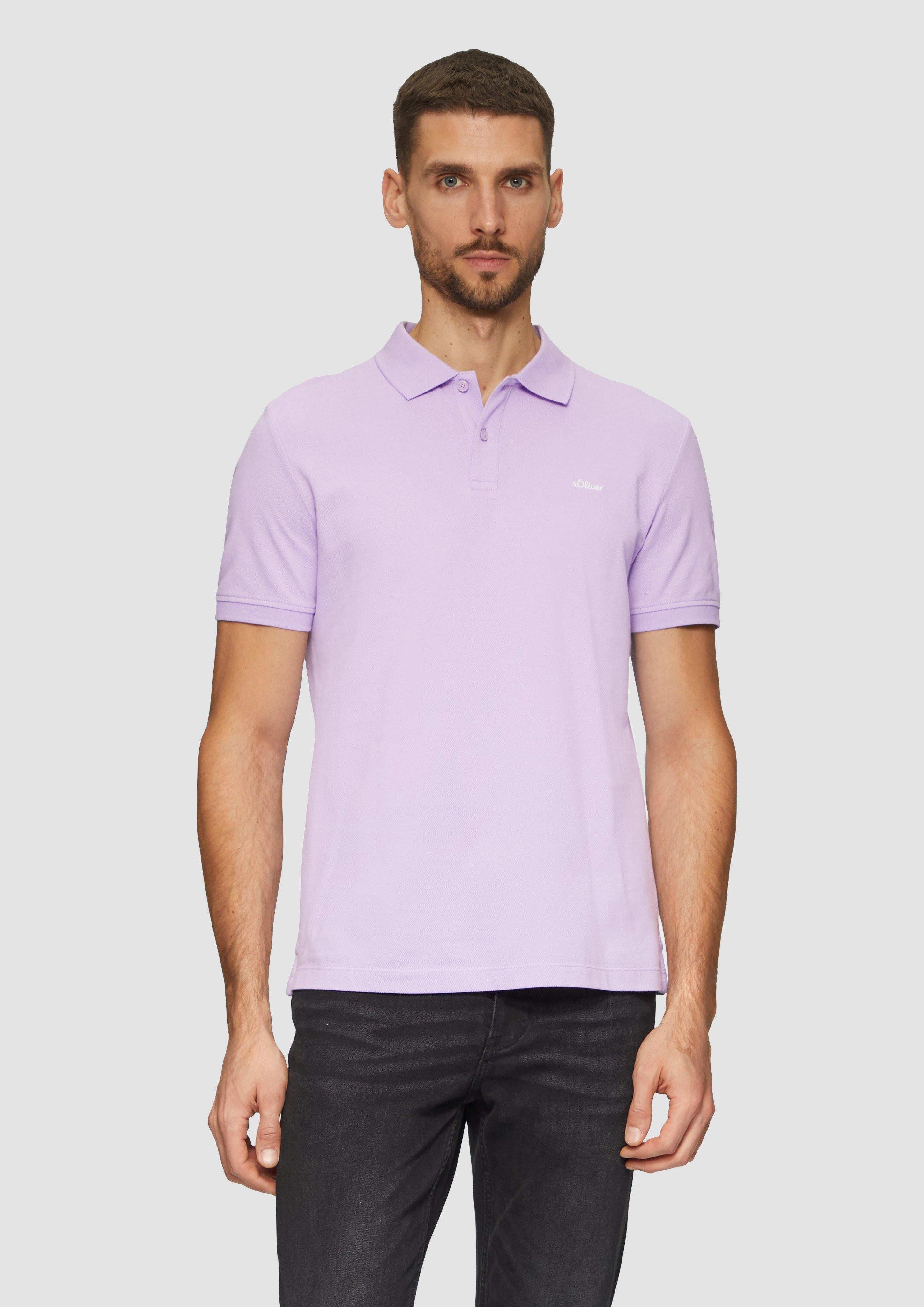 s.Oliver Kurzarmshirt Poloshirt aus Baumwollpiqué Logo günstig online kaufen