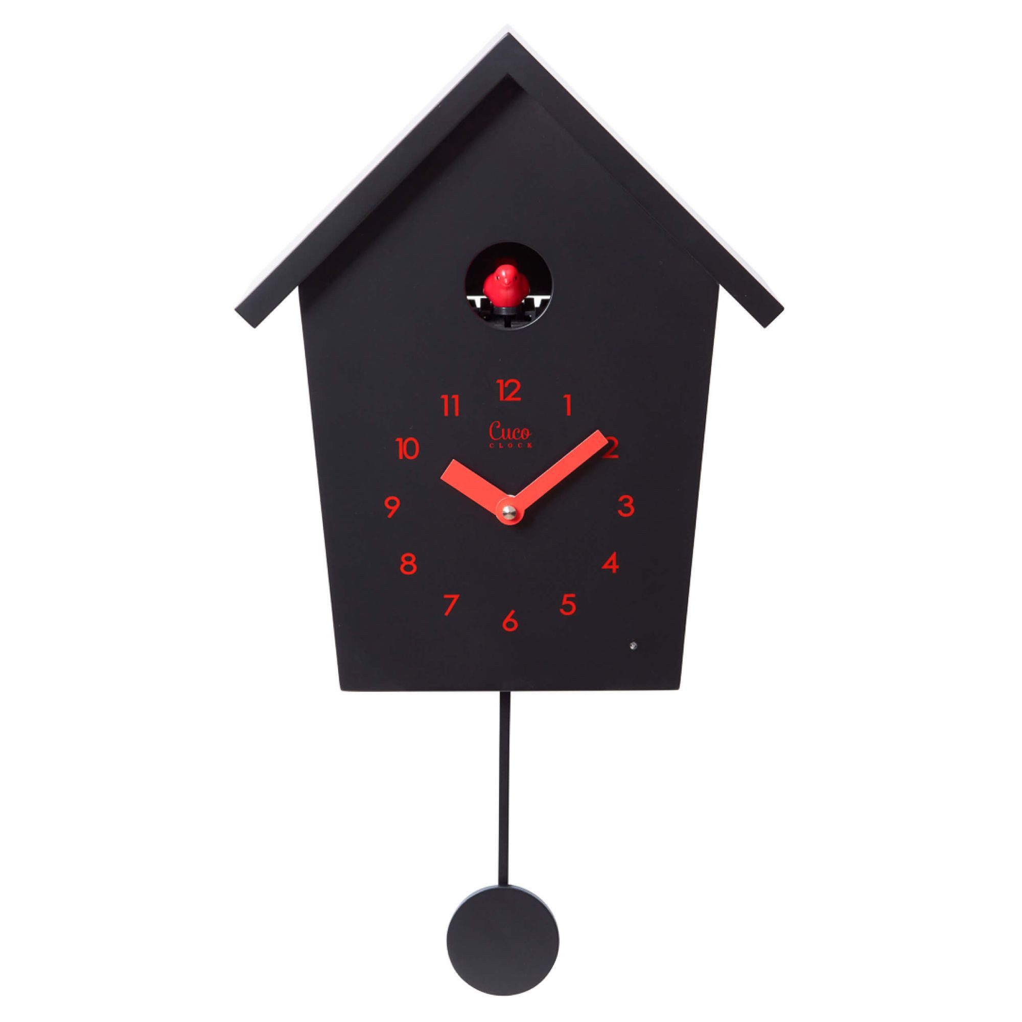 Cuco Clock Wanduhr Kuckucksuhr REIHENHAUS mit Pendeluhr Wanduhr, Moderne Schwarzwalduhr (28,3 × 22,8 × 10,4cm, mit Nachtruhefunktion, Vogelgezwitscher)