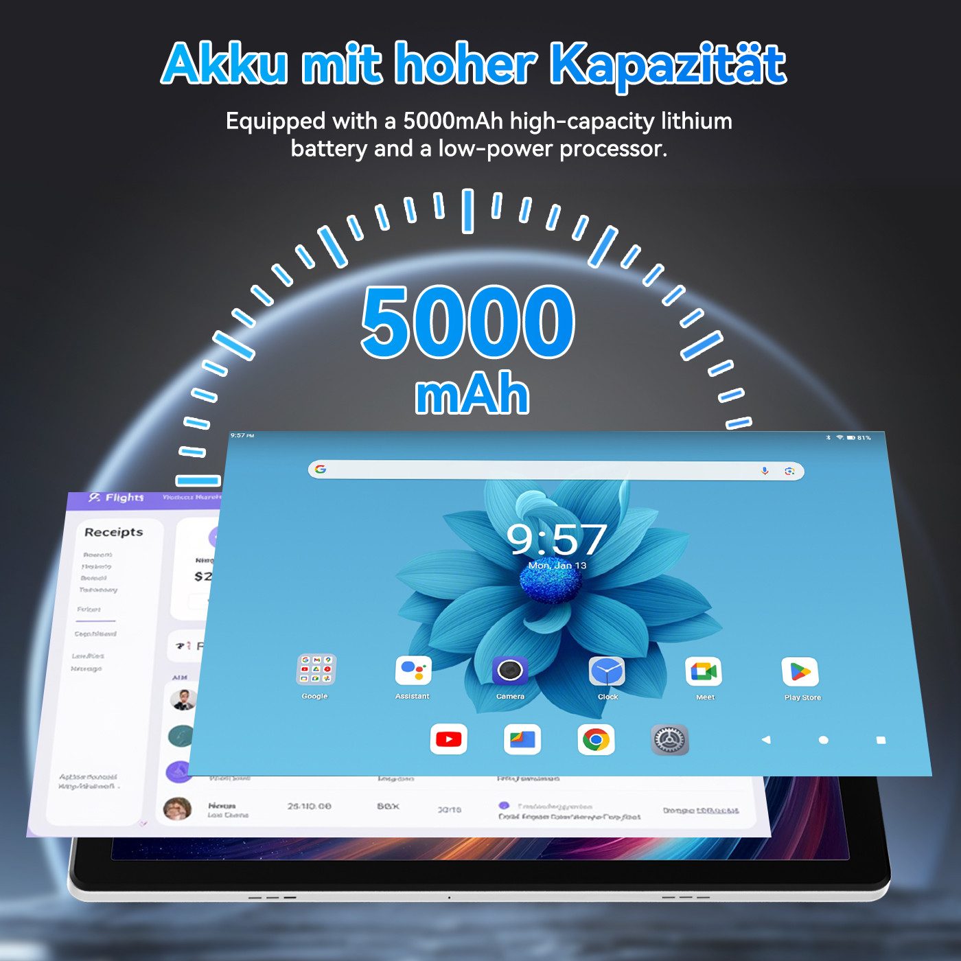 BUFO 10 Zoll Android, 3 GB RAM 64 GB Speicher, Dual-Kamera Tablet (10", 64 GB, Android 15, Dual-Kamera)