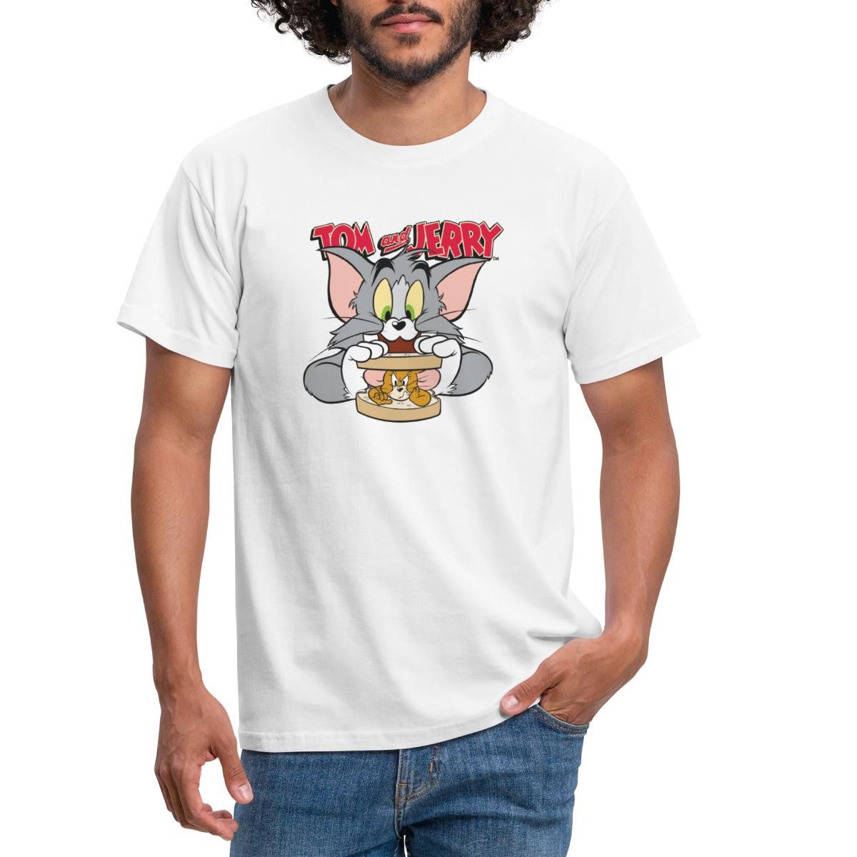 Spreadshirt T-Shirt Tom Und Jerry Maus-Sandwich günstig online kaufen