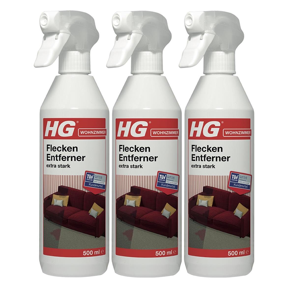 HG HG Flecken Entferner extra stark 500ml - Für fast alle Textilien (3er Fleckentferner