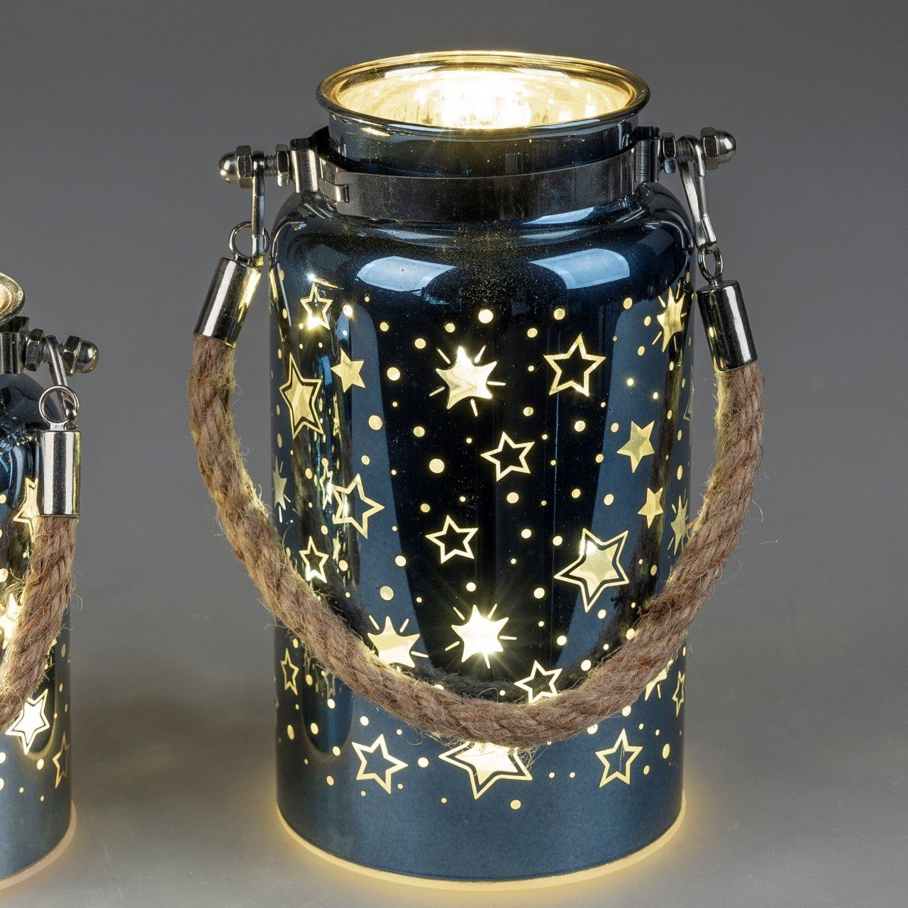 formano Dekoobjekt Blue Stars, Blau H:16cm D:9cm Glas