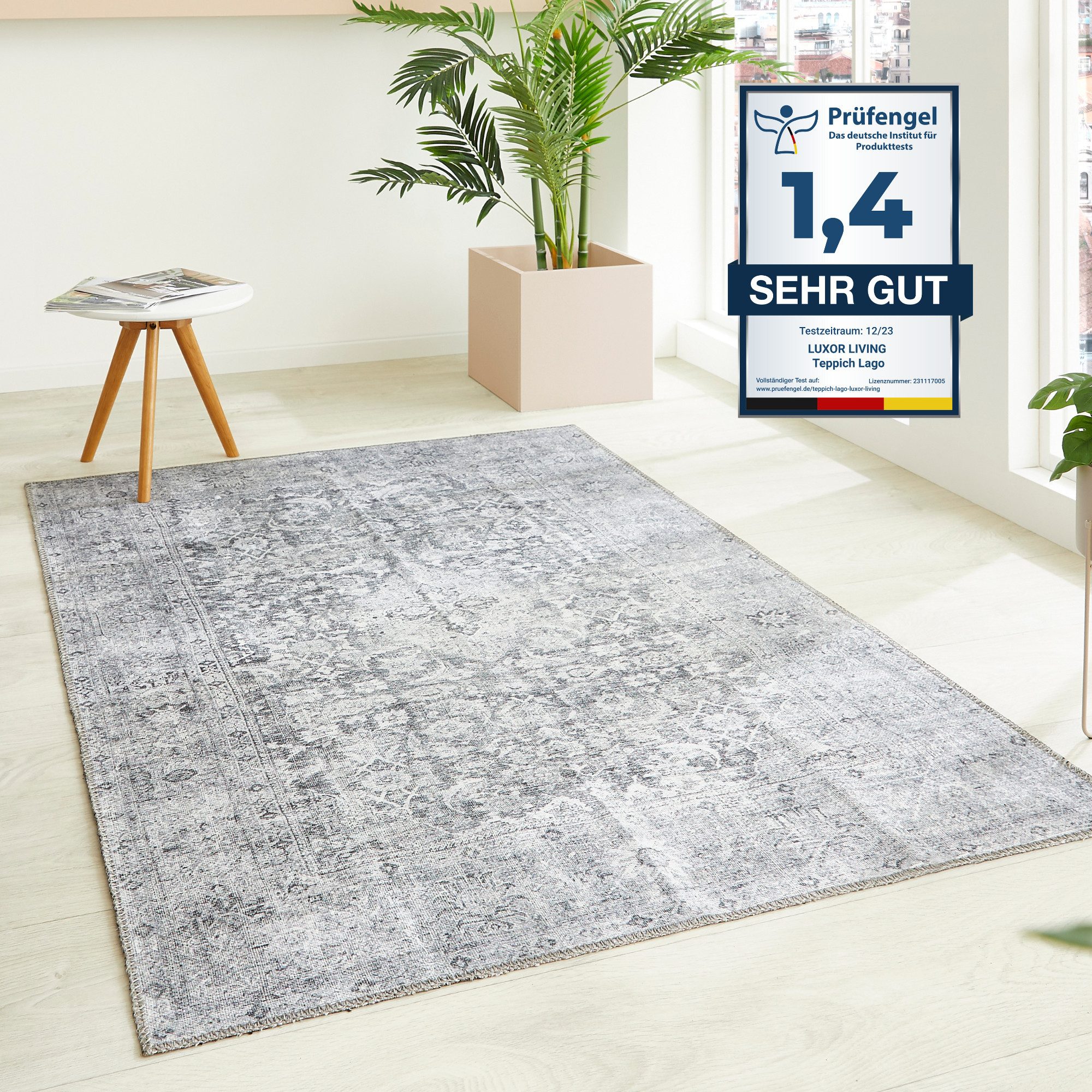 LUXOR living Teppich Lago, rechteckig, Höhe: 6 mm, faltbarer Teppich, modernes Design, waschbar, In- und Outdoor geeignet