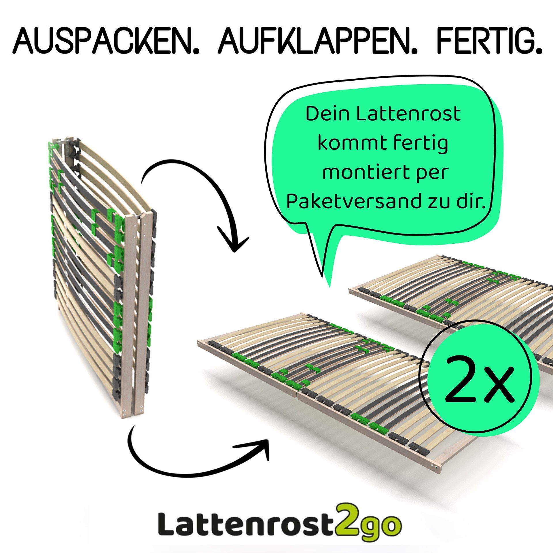 Lattenrost Lattenrost 90x200 cm - starr - Härtegrad verstellbar - KEINE MON günstig online kaufen