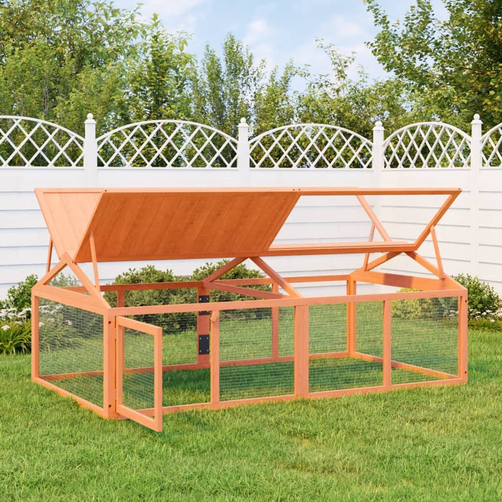 vidaXL Freigehege, Freilaufgehege Braun 200x112,5x74 cm Massivholz Kiefer