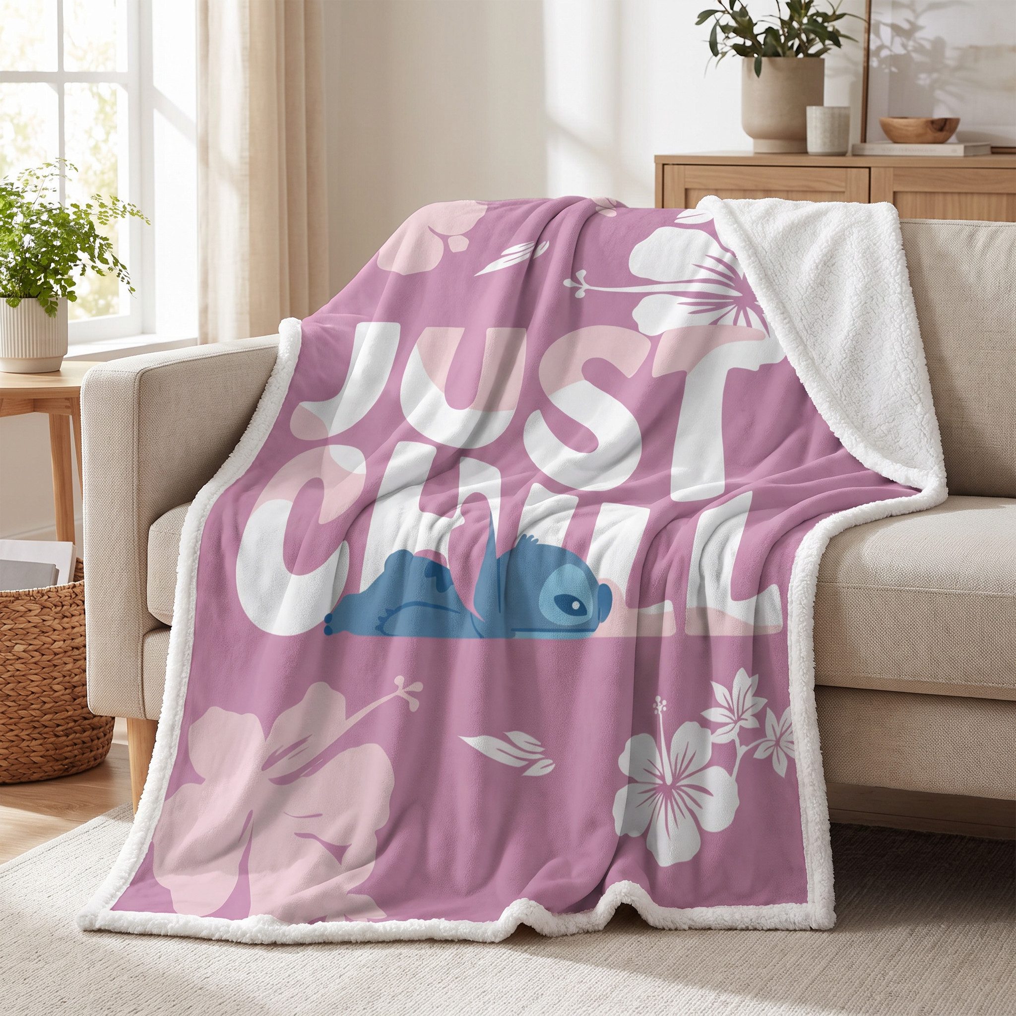Wohndecke Disney Lilo und Stitch Coral Decke warme Kuscheldecke 130x170 cm, Disney – Bild 4 von 5