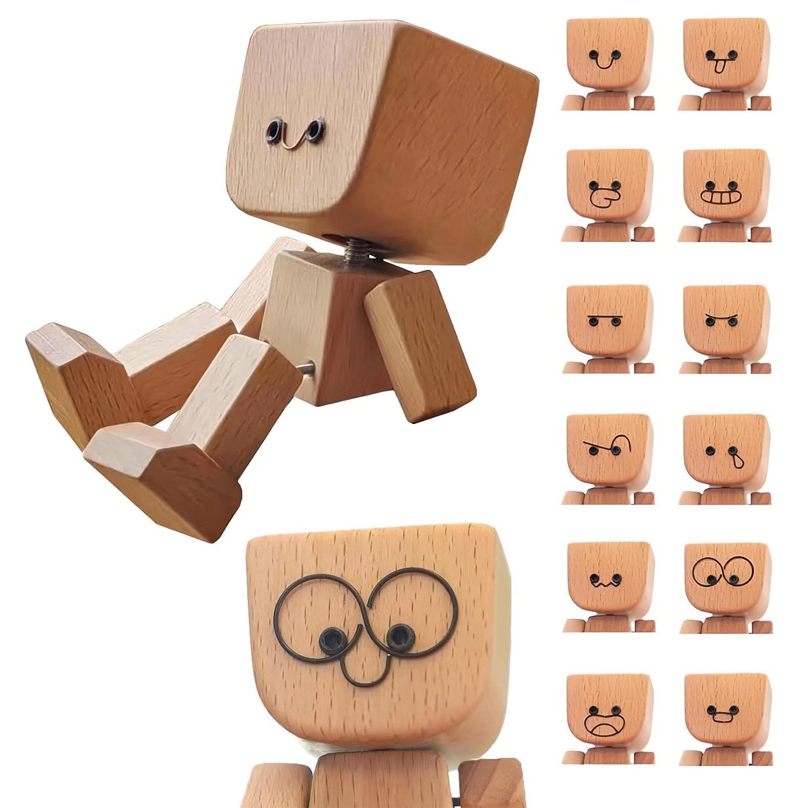 MODFU Dekofigur Holzfigur Auto Deko Schreibtisch- und Armaturenbrett-Dekora günstig online kaufen