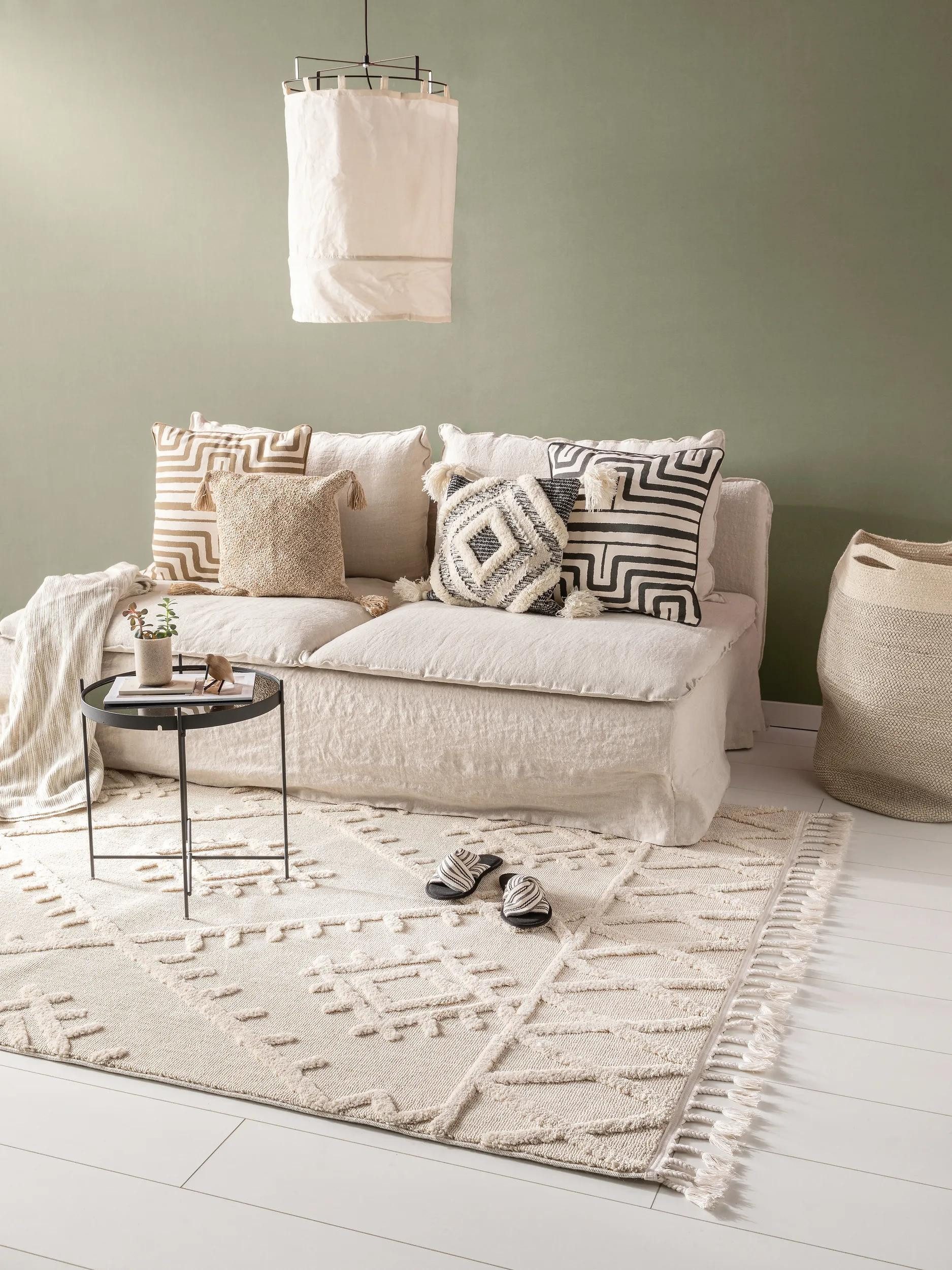 benuta Teppich Oyo, rechteckig, Höhe: 11 mm, Teppich Wohnzimmer, Esszimmer, Schlafzimmer, Flur, Boho, Weich