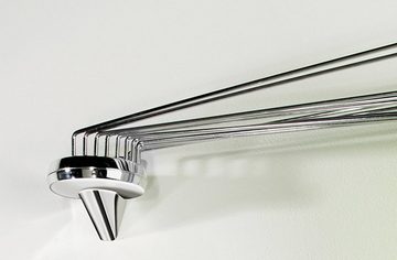 Duschvorhangspinne Ombrella, spirella, kürzbar, mit Bohren, Metall, für Duschvorhänge mit 8 Ösen, Länge 90 cm