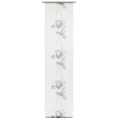 Schiebegardine Flächenvorhang Stoff Flower, GARDINIA, Klettband (1 St), Lichtschutz, ohne Paneelwagen