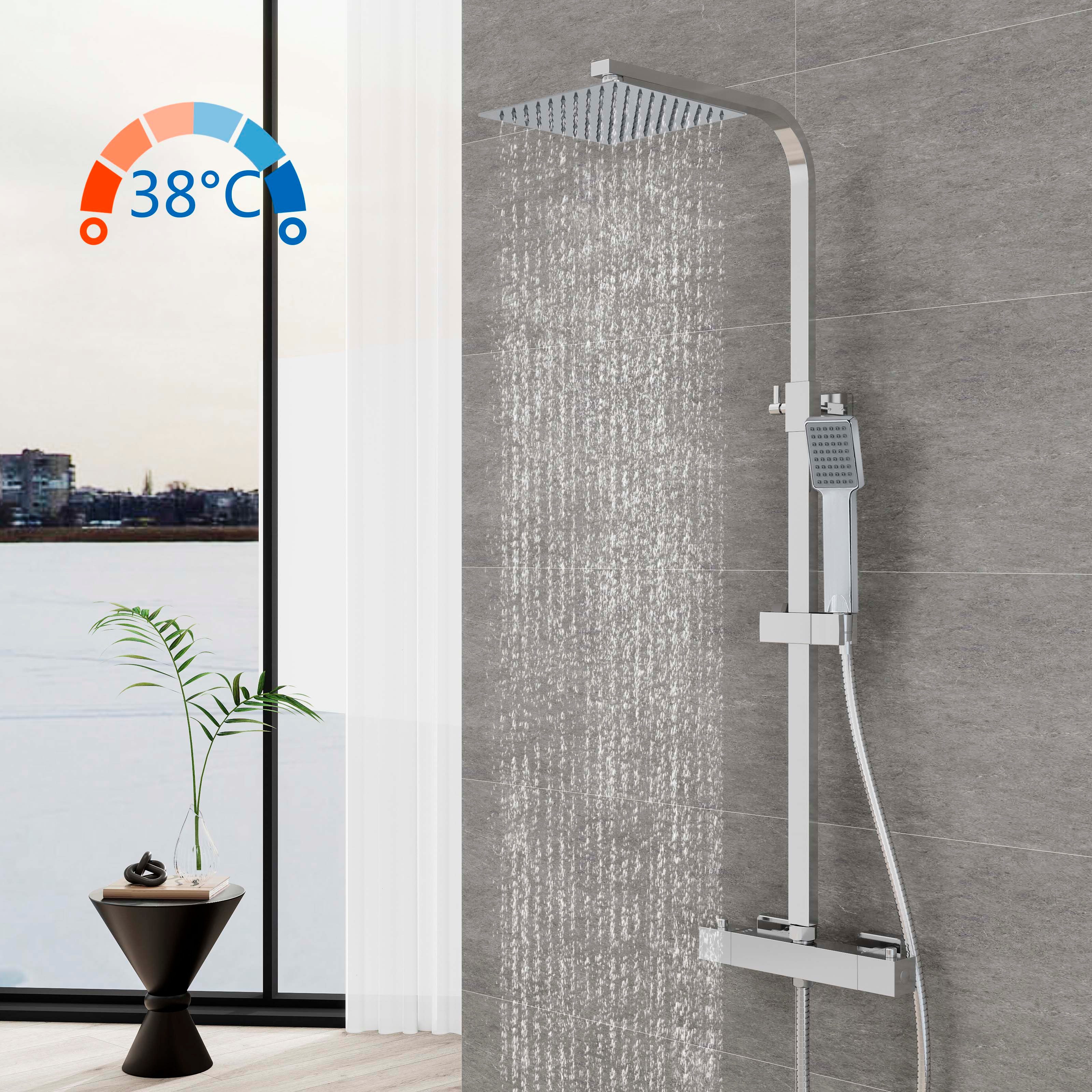 Aica Sanitär Duschsystem mit Thermostat Duscharmatur günstig online kaufen