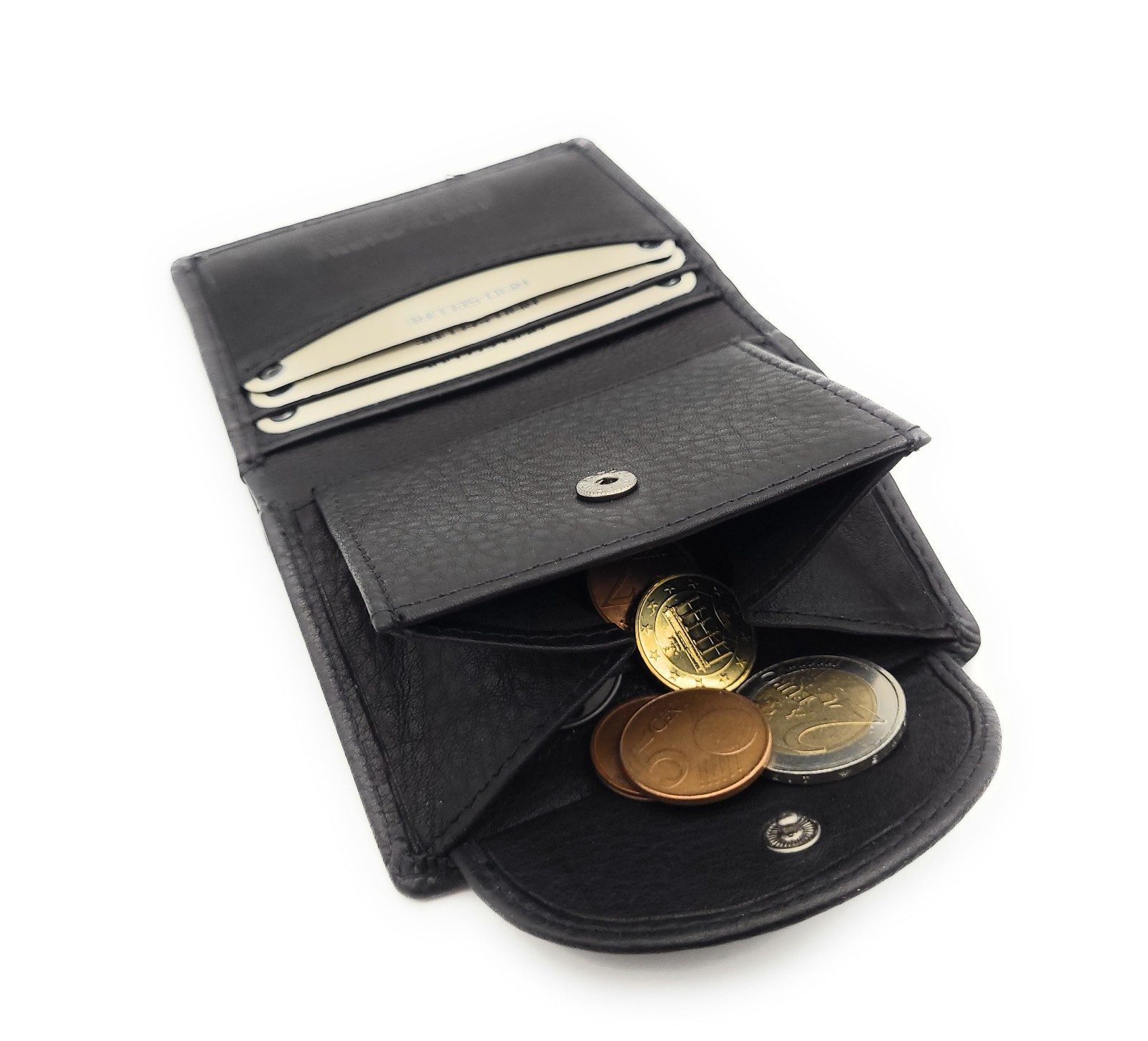 JOCKEY CLUB Mini Geldbörse kleines Portemonnaie aus Rindsnappaleder mit RFID-Schutz – Kompakt, Platz für alles Wichtige, ideal auch für Urlaub