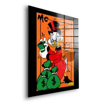 DOTCOMCANVAS® Acrylglasbild Hungry Scrooge - Acrylglas, Acrylglasbild Hungry Scrooge McDuck orange Comic Cartoon Wandbild