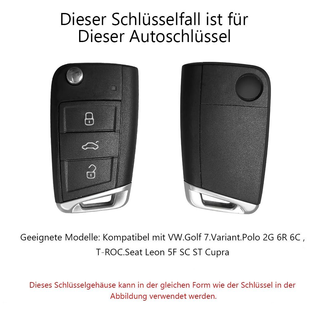 Set VW Grün Schlüsselhülle, Polo, TUABUR Skoda Schlüsselanhänger 7, Golf