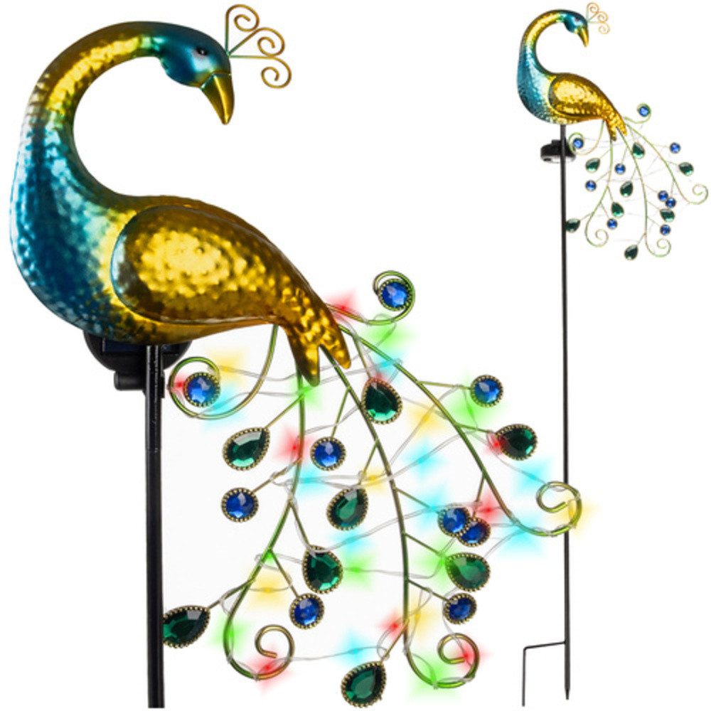 Gardlov LED Solarleuchte Solarlampe Gartenleuchte Pfau, günstig online kaufen
