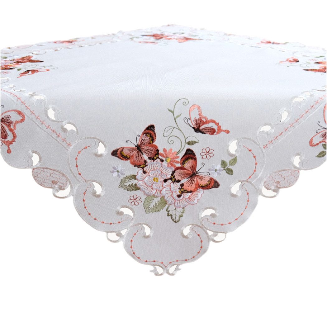 texpot Tischdecke Tischtuch Stickerei Schmetterling (1-tlg)