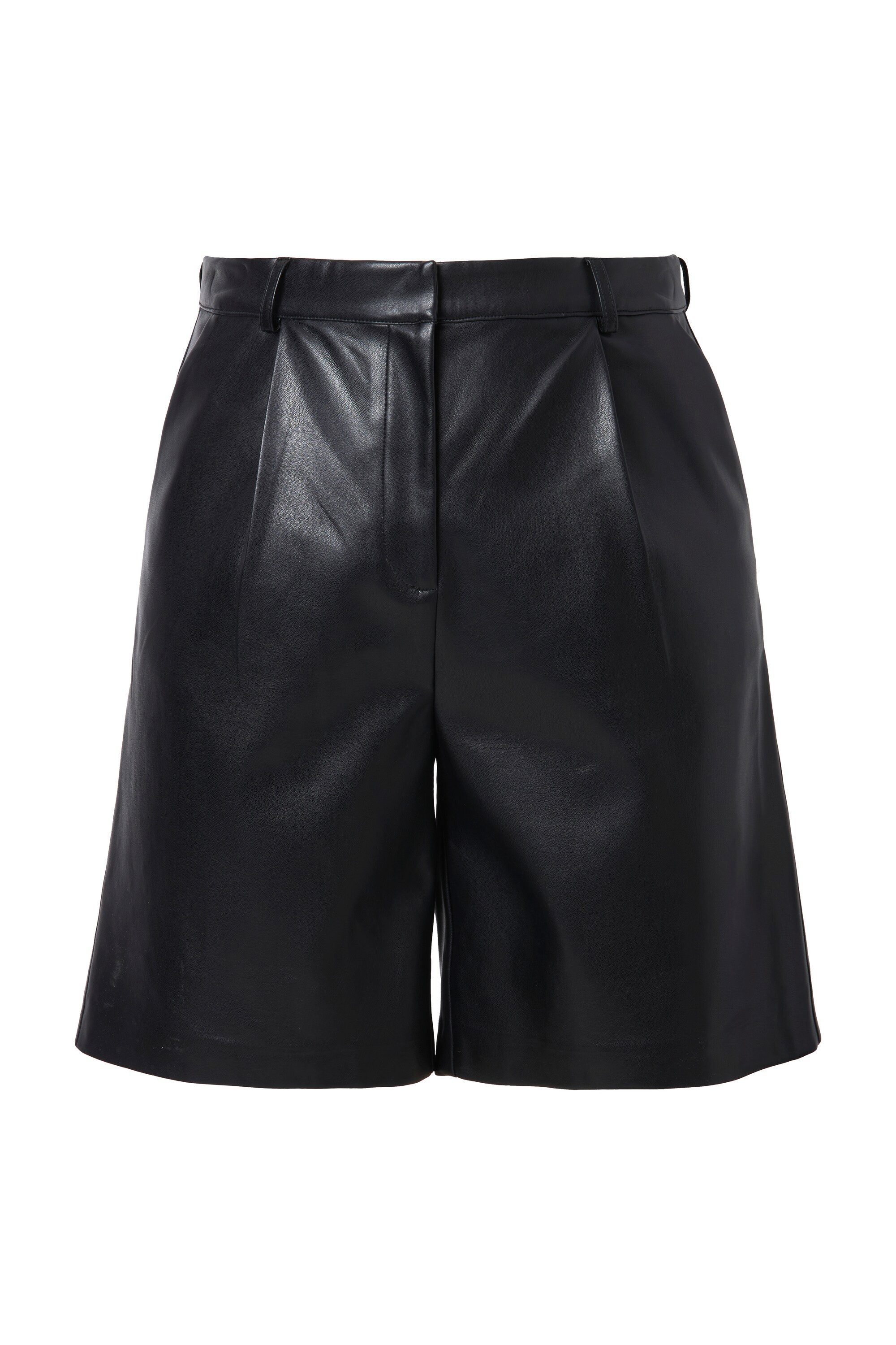 Studio Untold Bermudas Bermudas High Waist weites Bein Lederoptik günstig online kaufen