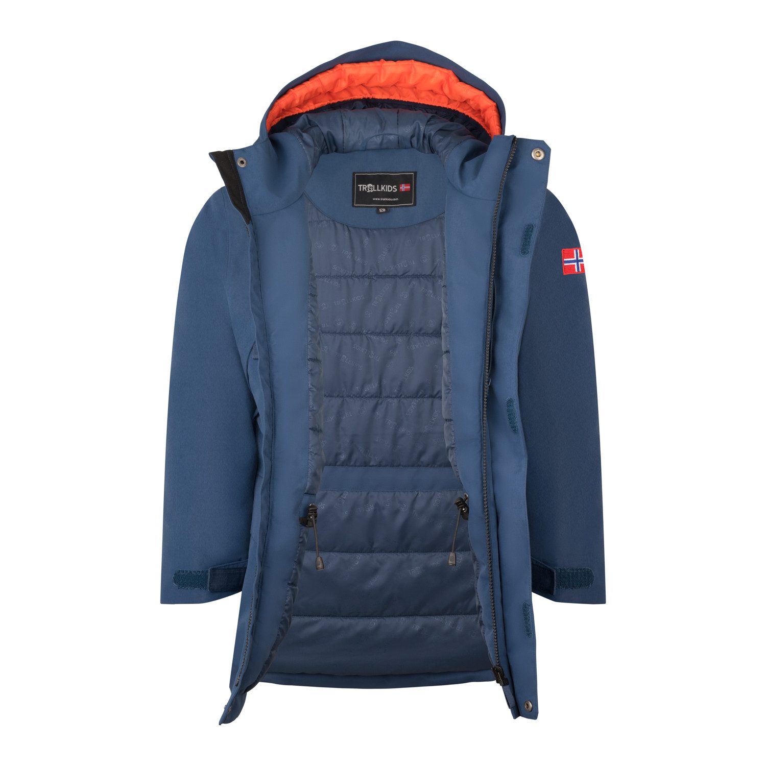 TROLLKIDS Parka KIDS HARSTAD JACKET warm wattiert, wasserdicht, mit fester, verstellbarer Kapuze