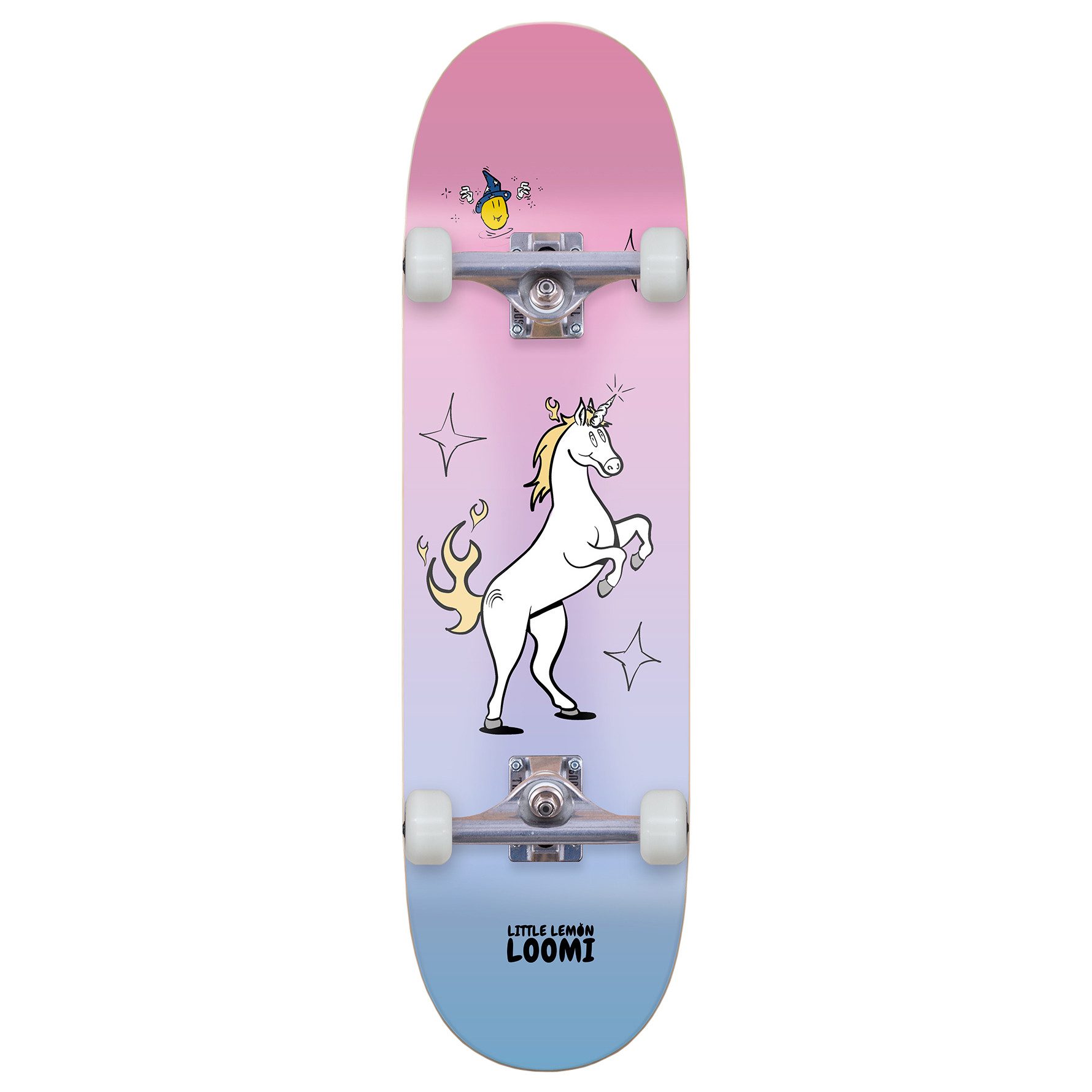 Little Lemon Loomi Skateboard Unicorn Pop, für Kinder von 5-10 Jahren - in verschiedenen Größen