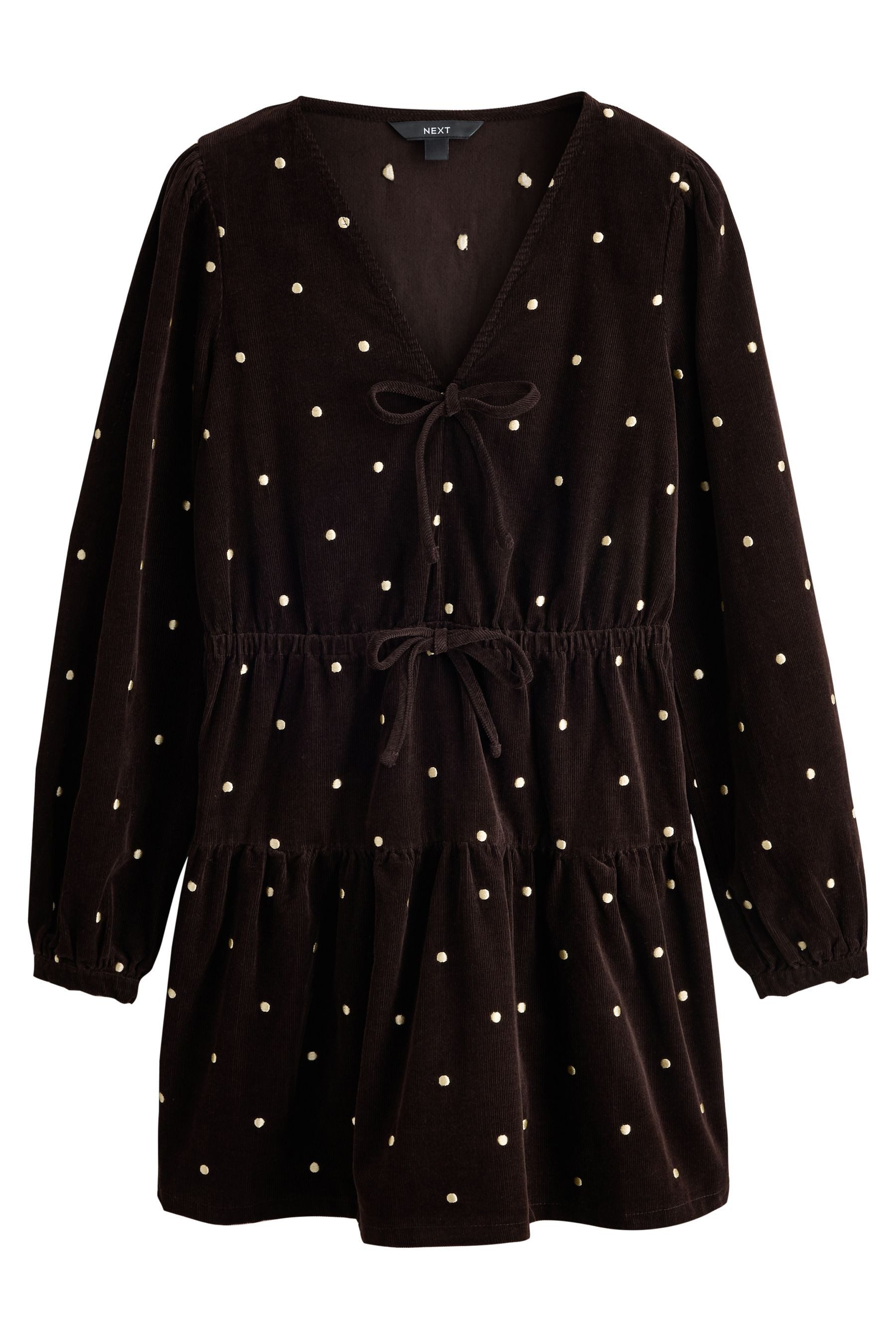 Next Minikleid Langärmeliges Cord-Minikleid, Kurzgröße (1-tlg)
