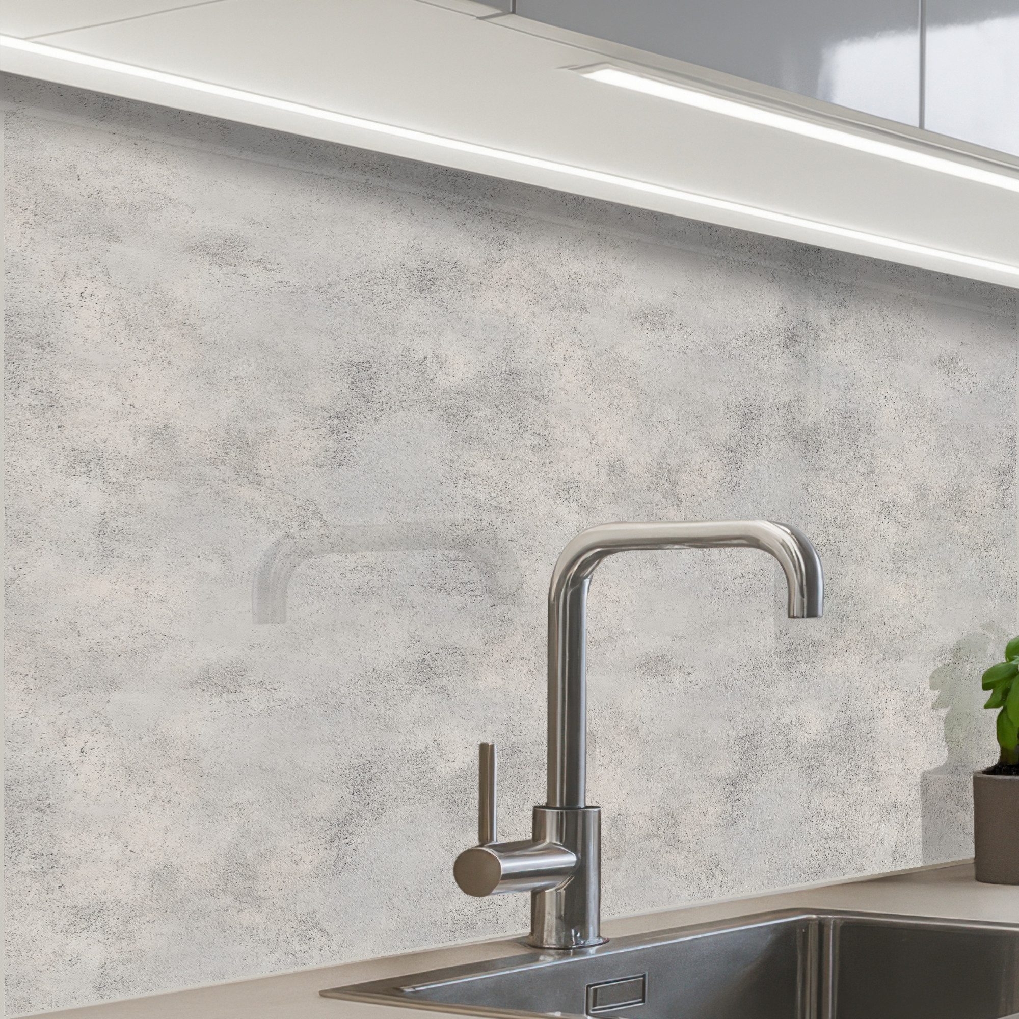 KitchenYeah Küchenrückwand selbstklebend (keine Folie) Grau - Beton - Industriell, (1-tlg), Spritzschutz, Küche, Rückwand, Küchenwand, Küchenfront, 80x60 cm