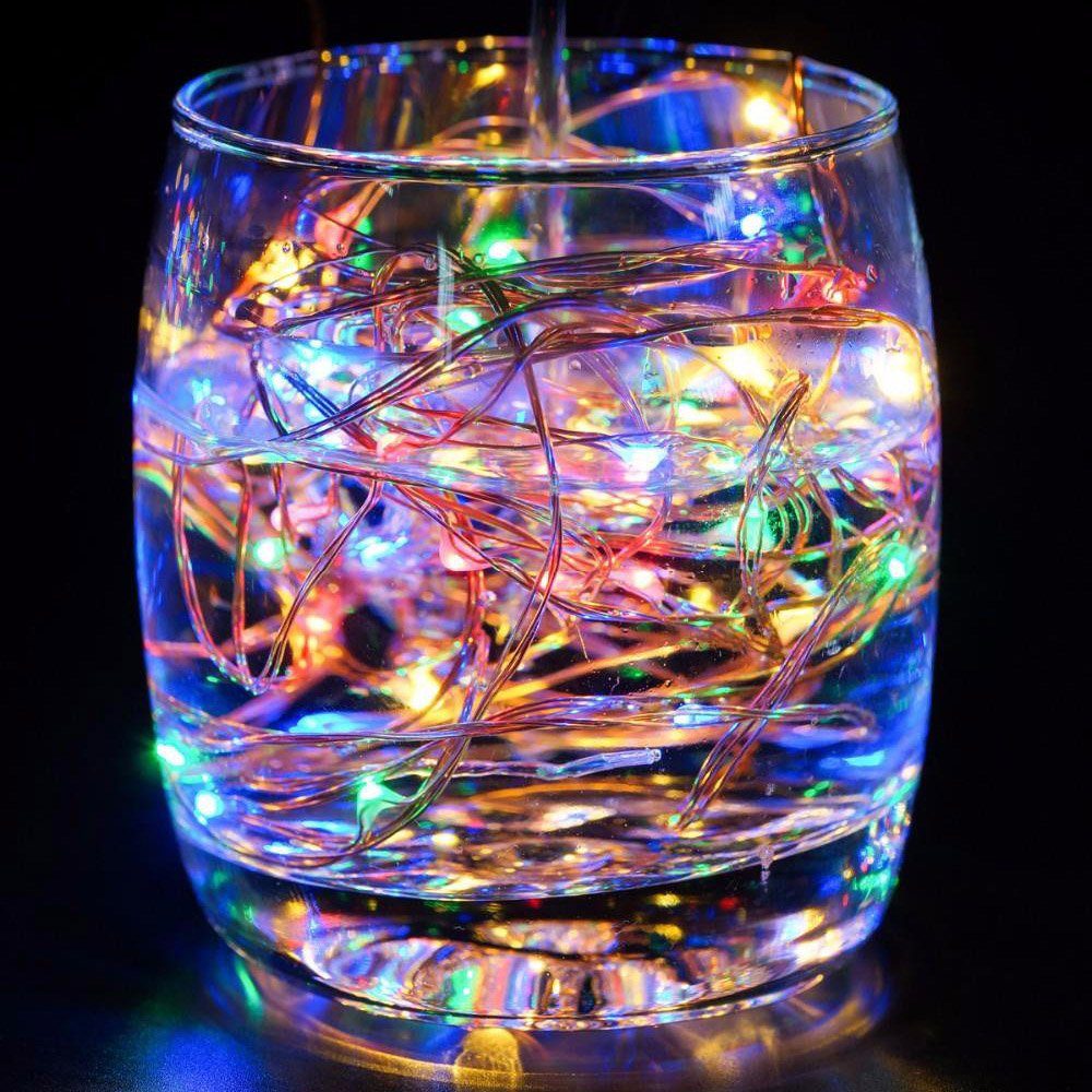 Laybasic LED-Lichterkette,LED LED-Lichterkette Wasserdicht Kupferdraht,Innen/Außen,IP44 Dekolicht,Weihnachtsdeko, Mehrfarbig