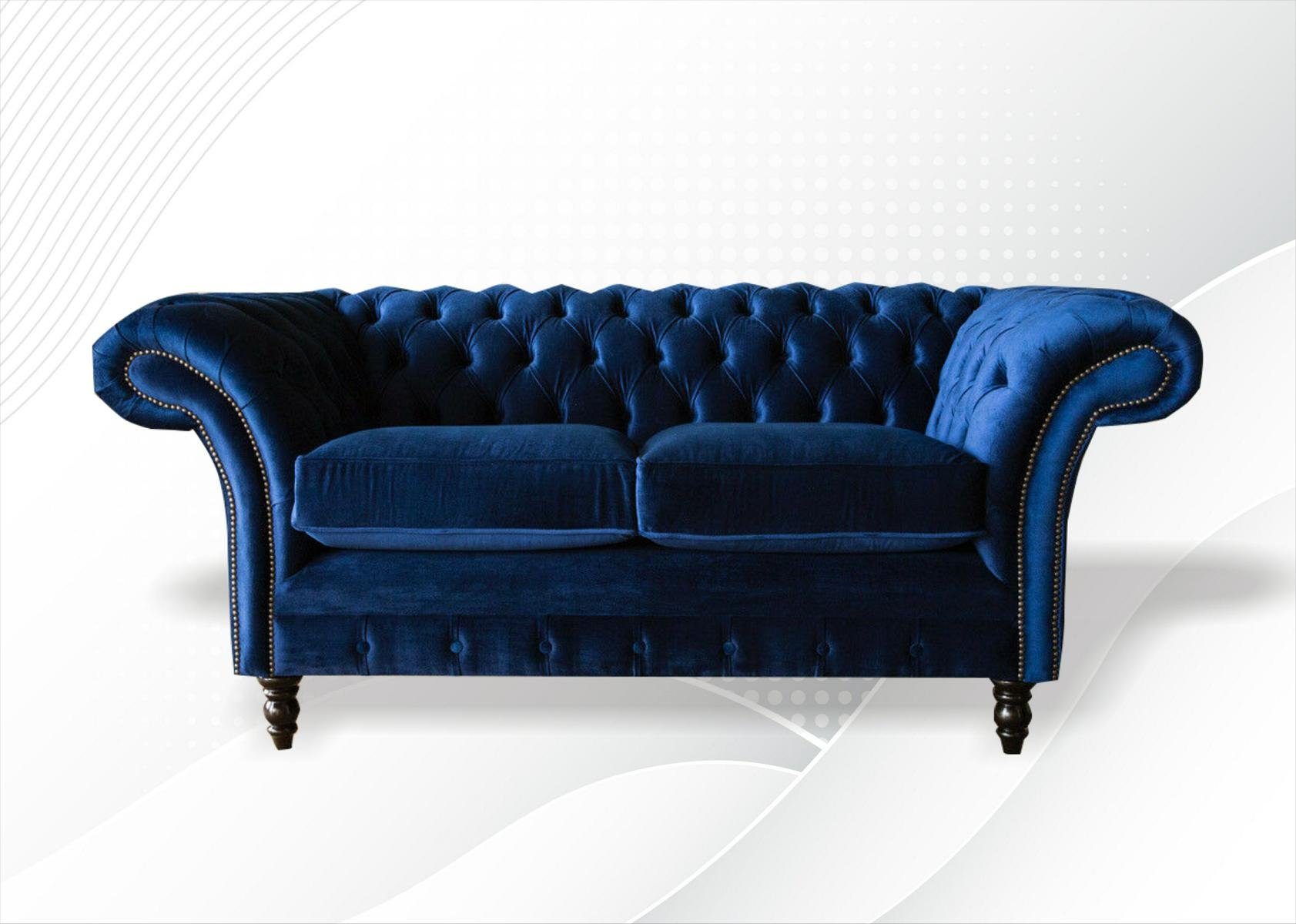 JVmoebel Chesterfield-Sofa, Textil Sitz Sofa Zweisitzer Polster Luxus Stoff Couchen 2 Couch