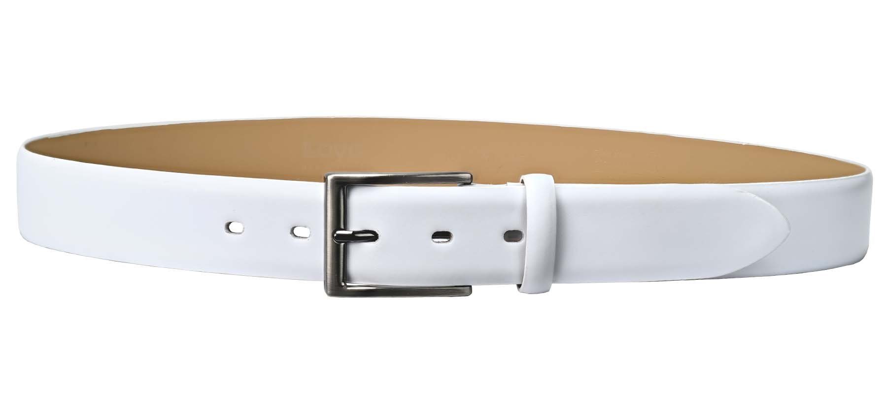 35 Dorn-Schließe white Ledergürtel Belts Men’s mm LLOYD-Herren-Ledergürtel LLOYD