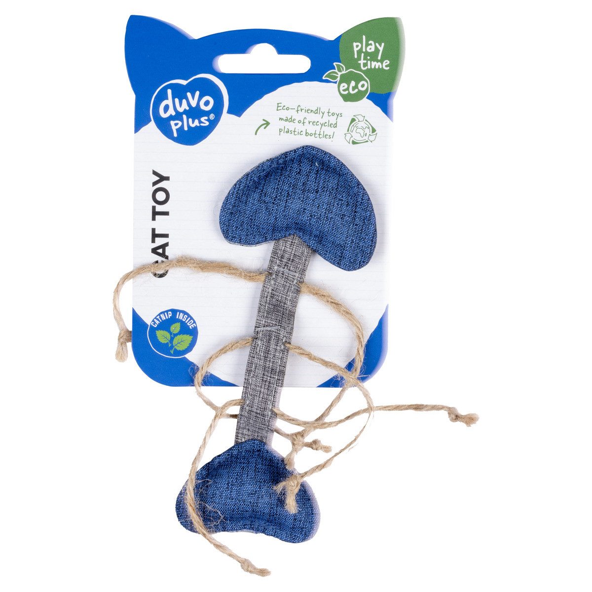 DUVO+ Tierkuscheltier Katzenspielzeug Eco Navy Fischgräte & Katzenminze