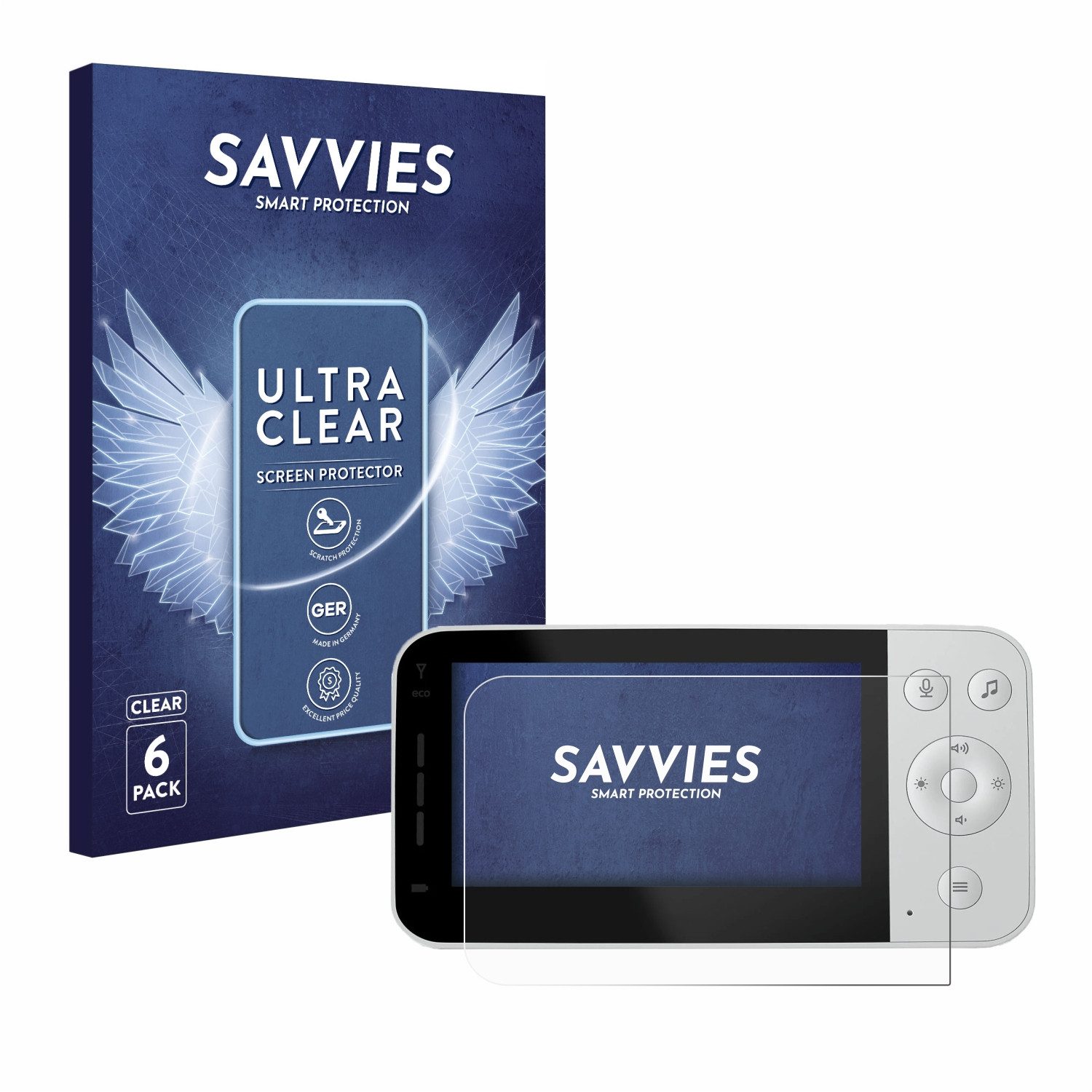 Savvies Displayschutzfolie Schutzfolie für Philips Avent Connected SCD923, 6 Stück, Displayschutz Schutz Folie Klar Transparent
