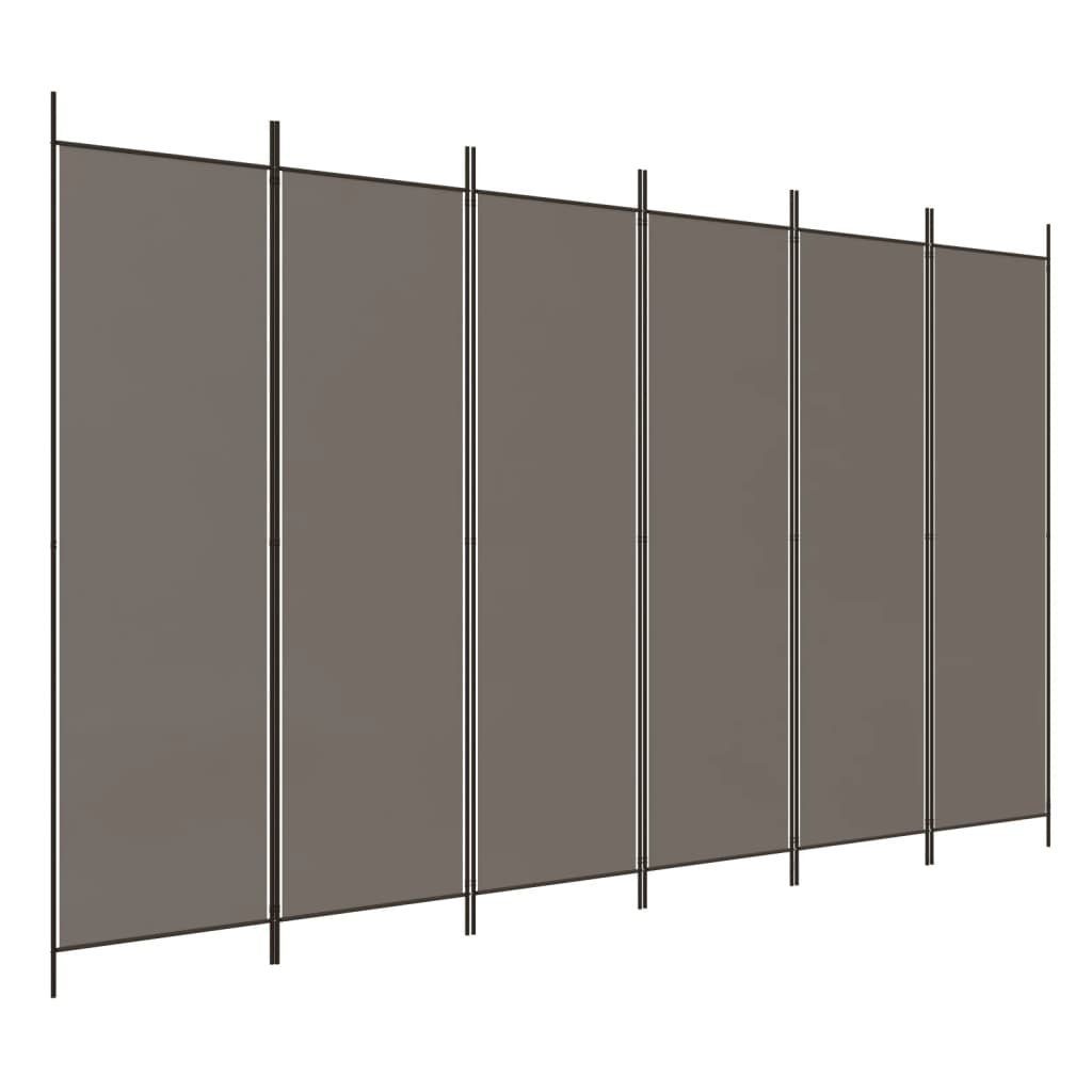 furnicato Raumteiler 6-tlg. Paravent Anthrazit 300x200 cm Stoff, 1-tlg. günstig online kaufen