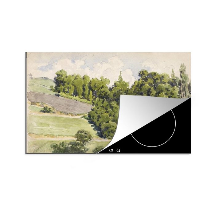 MuchoWow Herdblende-/Abdeckplatte Skizzenbuch - Gemälde von Gustave Caillebotte Vinyl (1 tlg) Ceranfeldabdeckung Arbeitsplatte für küche