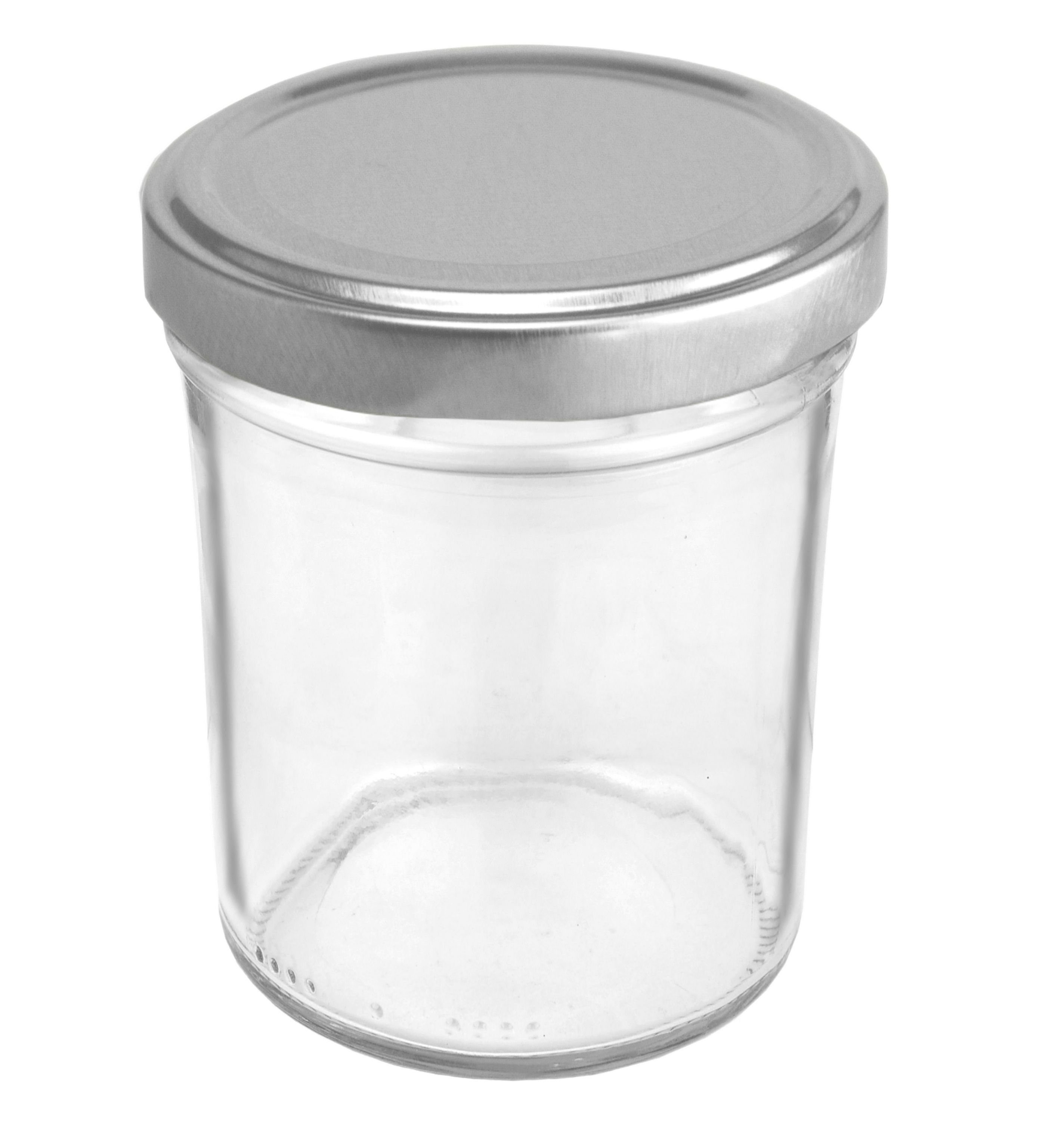 MamboCat Einmachglas 50er 66 ml silberner incl. To HOCH Deckel Sturzglas 230 Rezeptheft, Glas Set