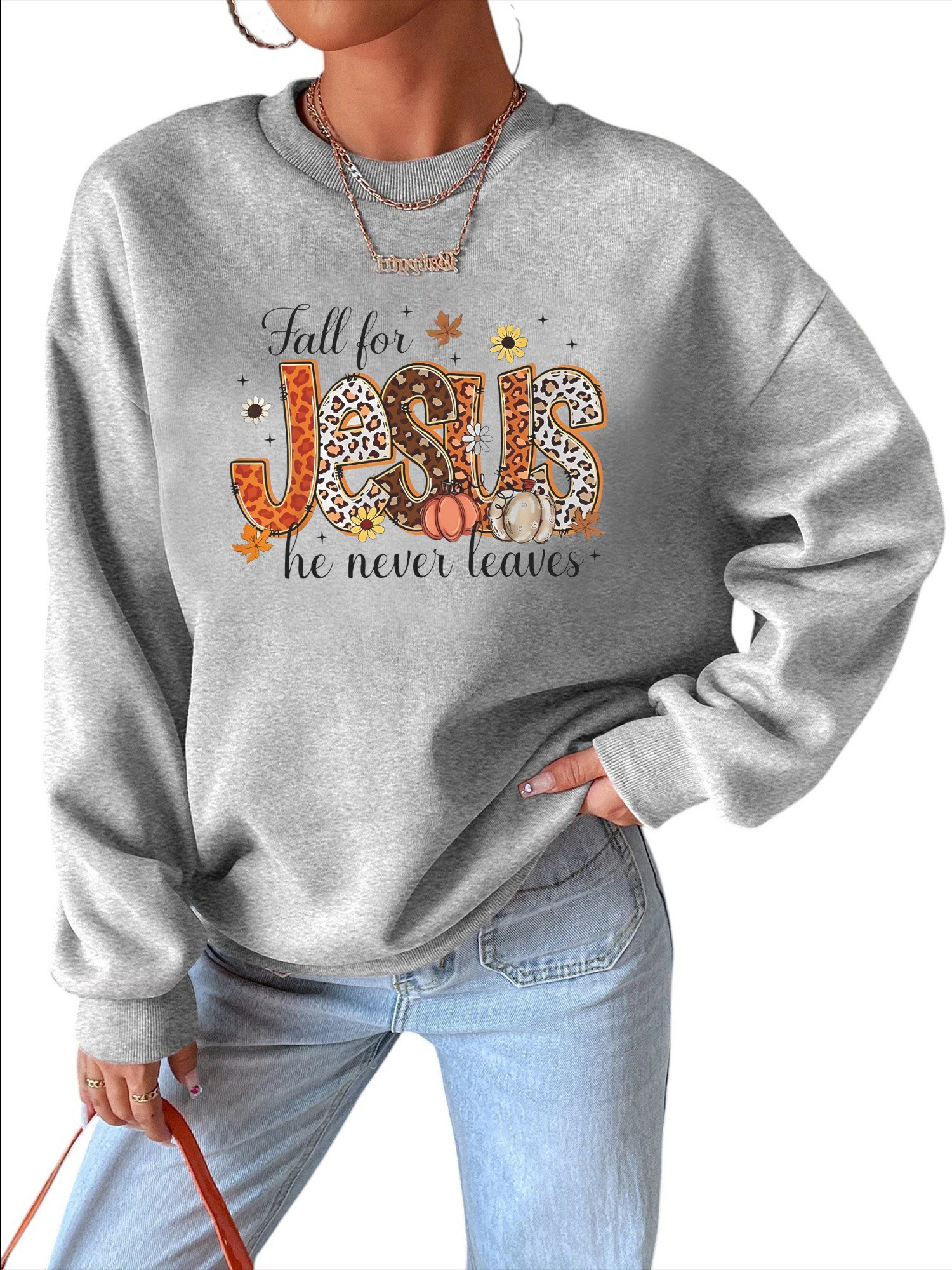 PYLIKE Флисовые Lockeres Damen Sweatshirt, Lässiger Casual mit Dropped Shoulders Bequem für Herbst & Winter