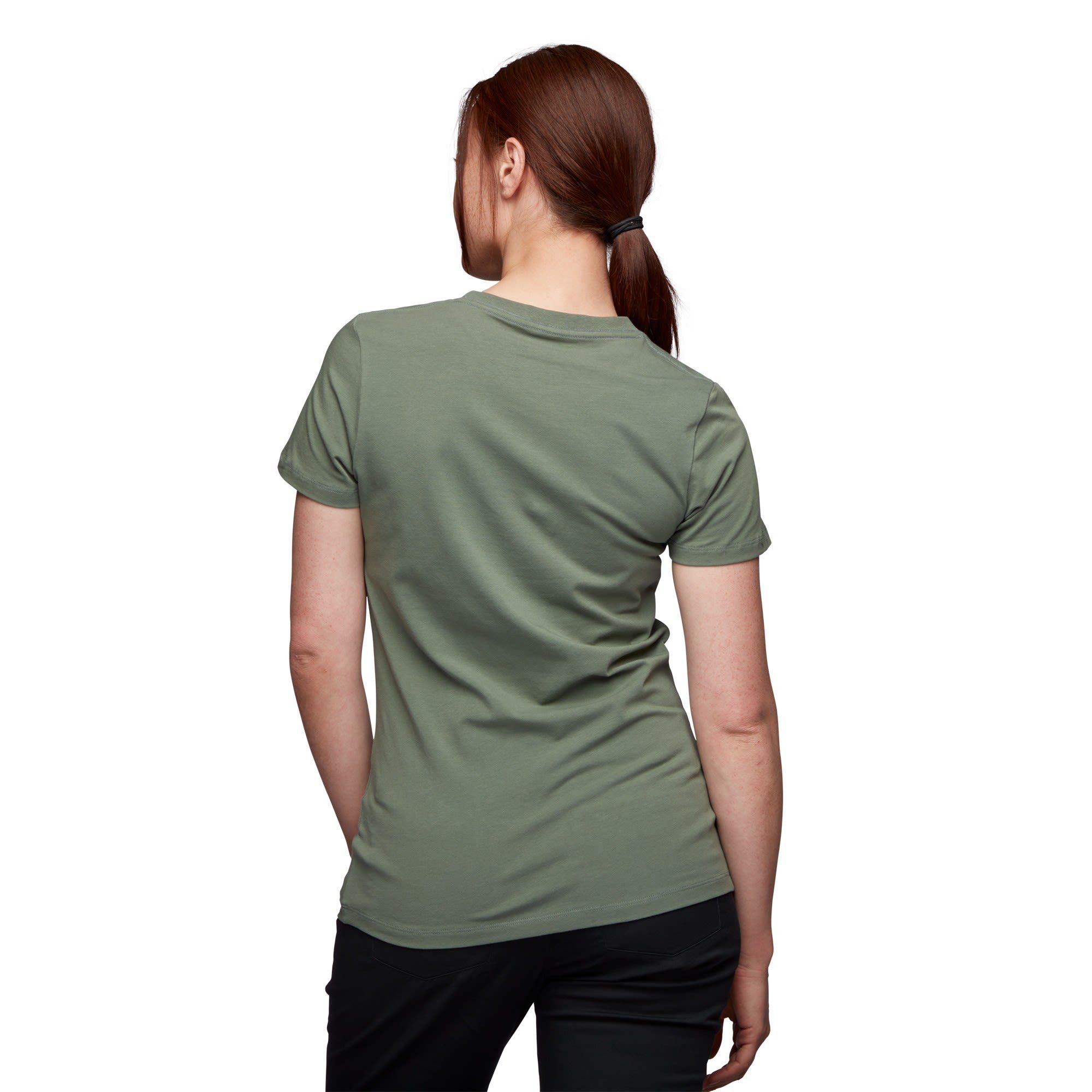 Black Diamond T-Shirt Black Diamond Up W Laurel Chalked Kurzarm-Shirt Damen Green Tee