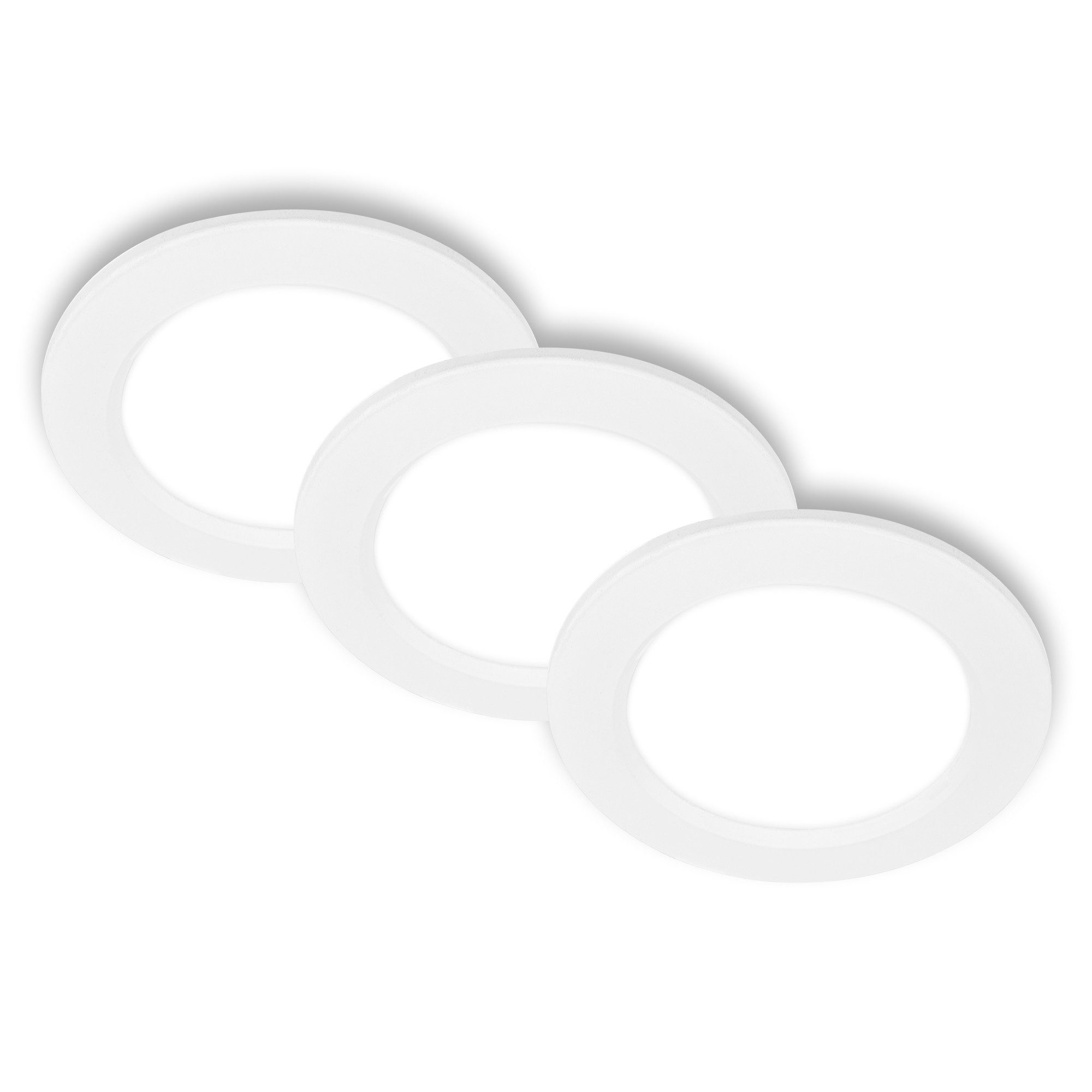 Briloner Leuchten Einbauleuchte ultraflach LED Einbauspot Einbaustrahler Deckenstrahler, 3er Set, LED fest integriert
