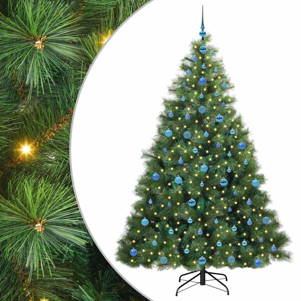 vidaXL LED Baum Künstlicher Weihnachtsbaum mit 300 LEDs Grün 210 cm PE und PVC