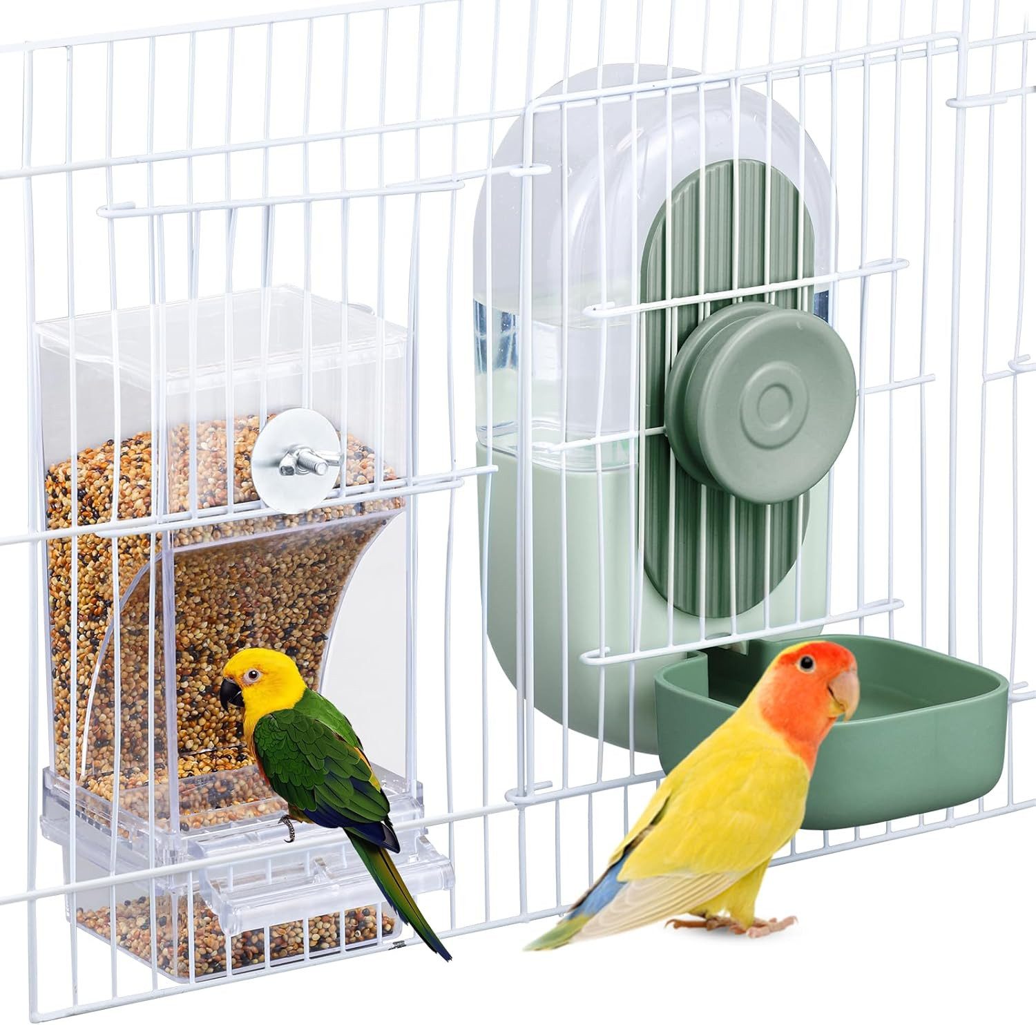 Futterspender Vogelfutterspender-Set, automatische Fütterung und Flüssigkeitszufuhr