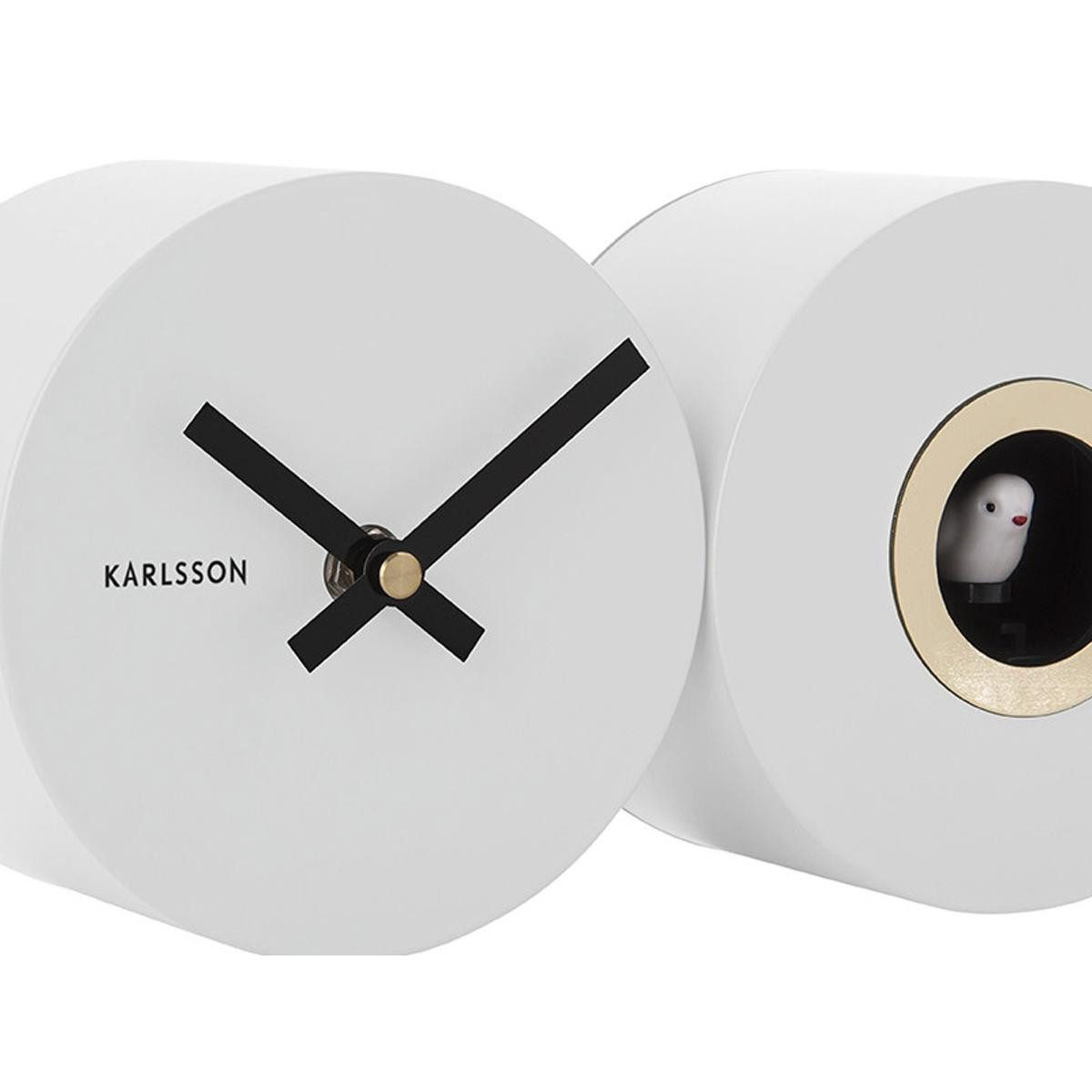 Karlsson Uhr Wanduhr Duo Cuckoo Matt White