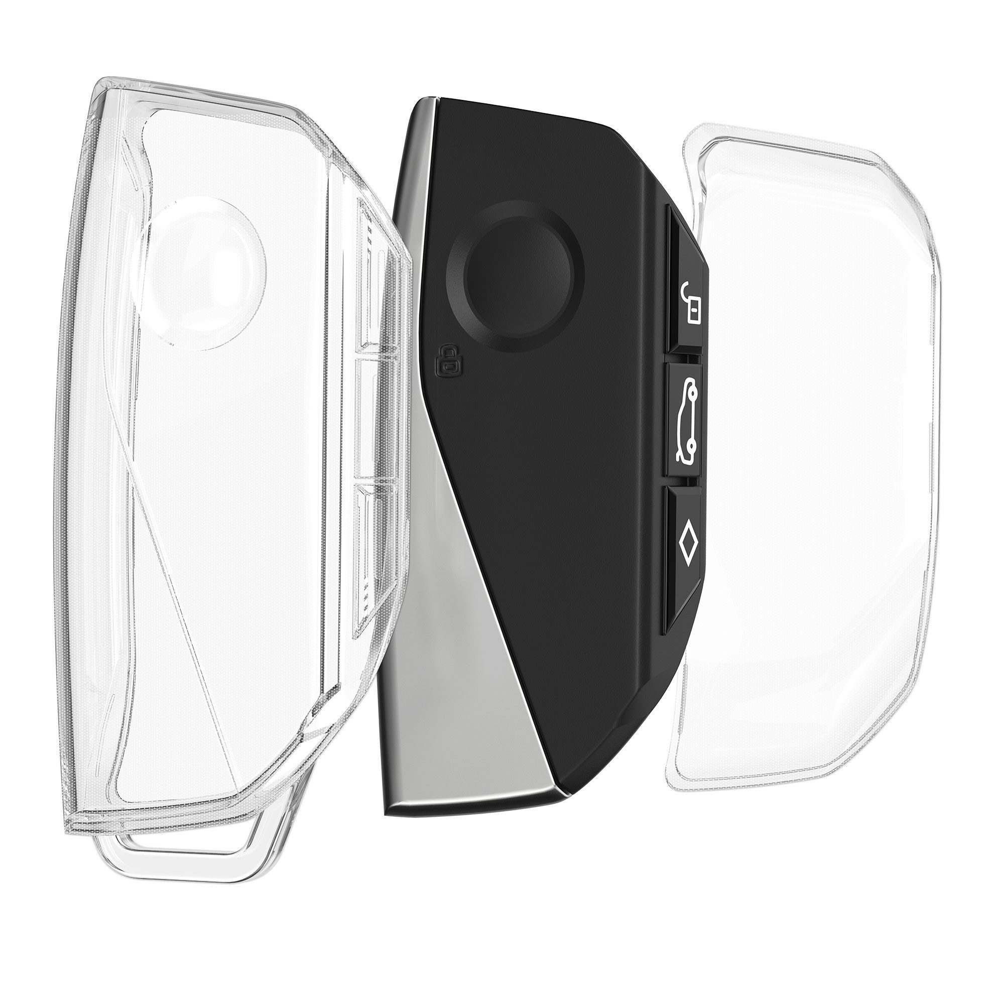 kwmobile Schlüsseltasche Hülle für BMW 4-Tasten X7 X1 U11 iX ix1 7er G07 I7 Autoschlüssel (1-tlg), Schlüsselhülle - Autoschlüssel Silikon Cover