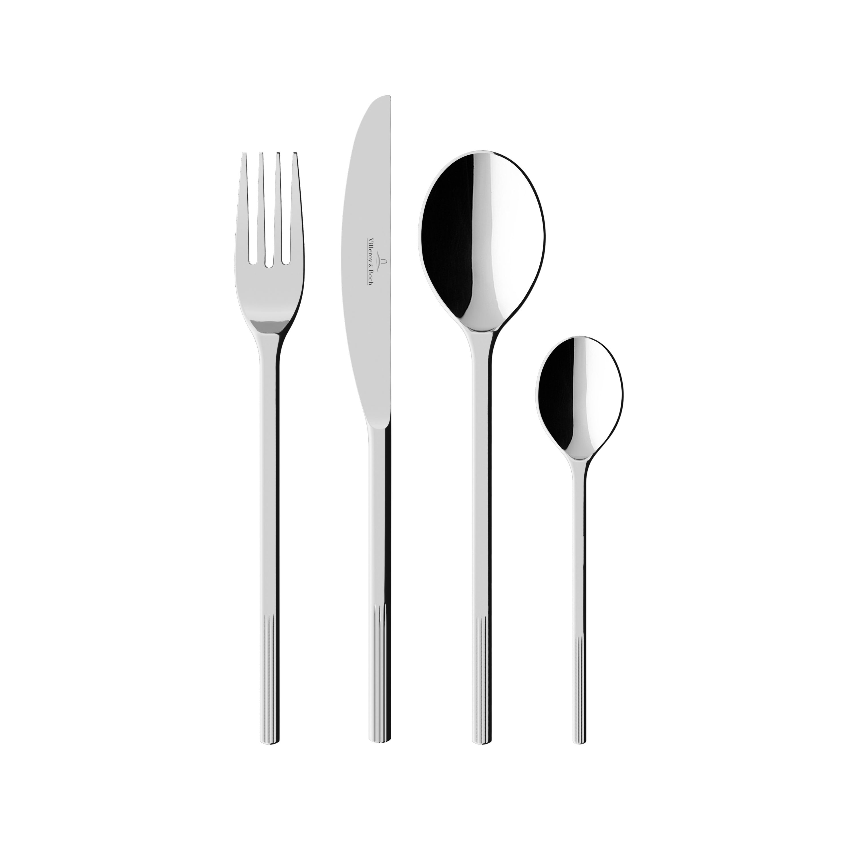 Villeroy & Boch Besteck-Set Afina Besteckset (24-tlg), 6 Personen, Edelstahl 18/10, Gefertigt aus hochglanzpoliertem Edelstahl