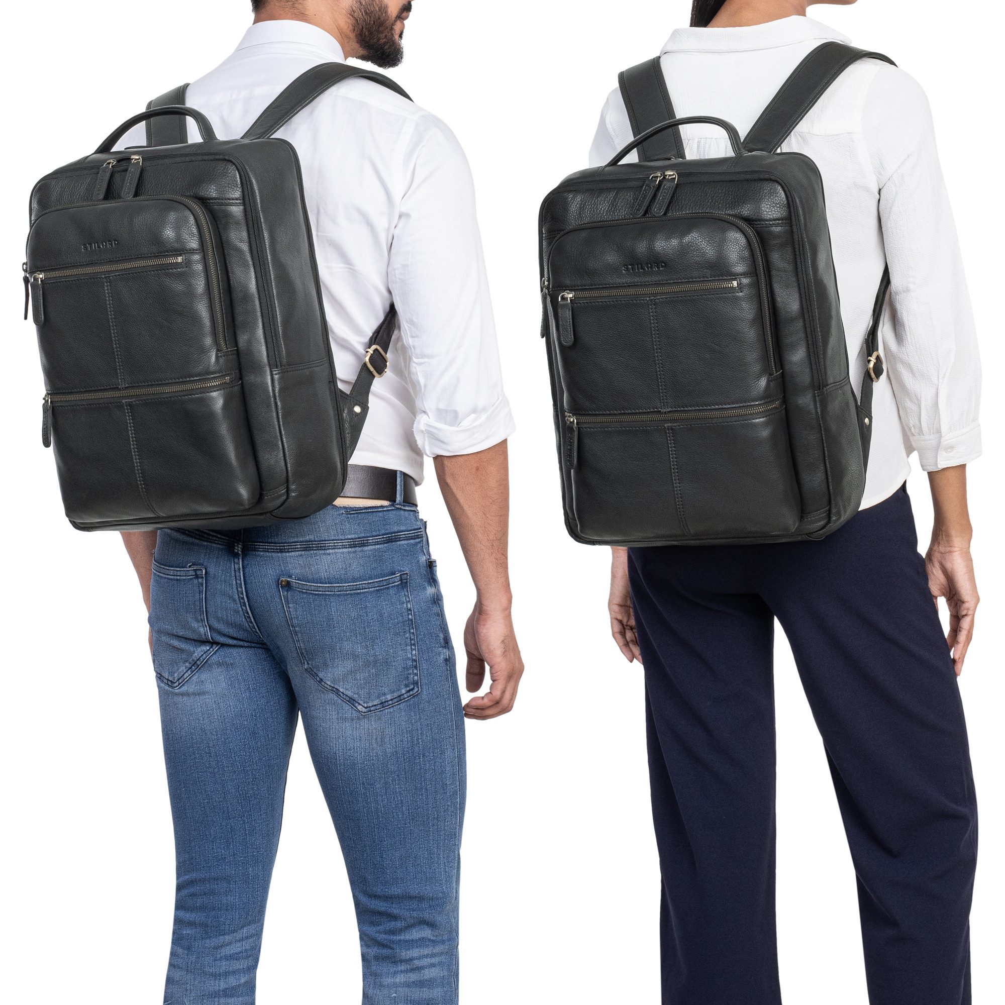 STILORD Notebookrucksack "Coryo" Laptop Rucksack Leder Groß